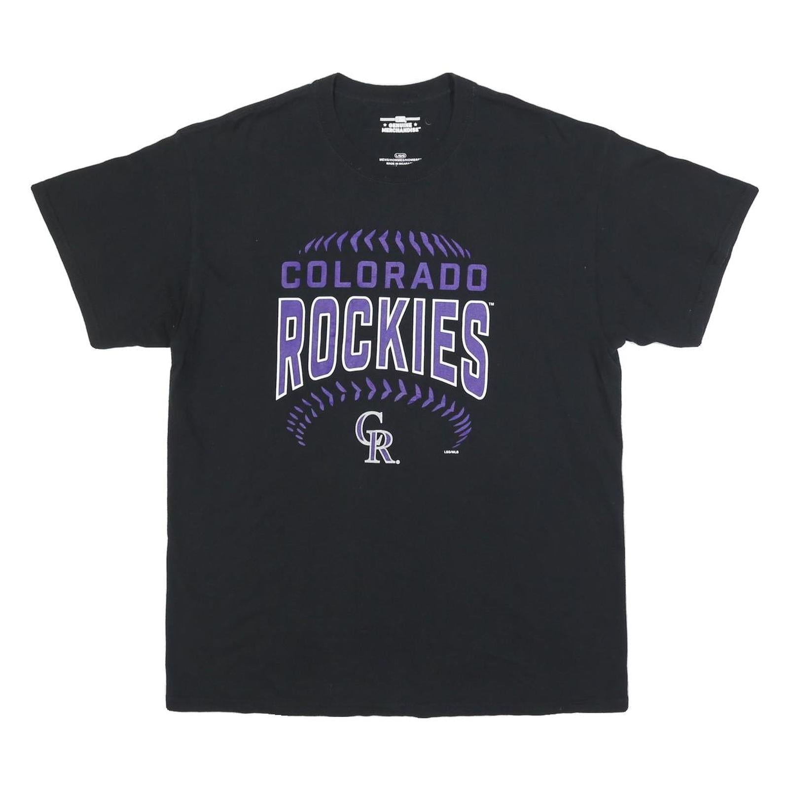 MLB Mens Black Colorado Rockies Graphic T-Shirt L Short Sleeve Crew Neck Cotton Refurbished - N/A refurbished available on Cerqular
