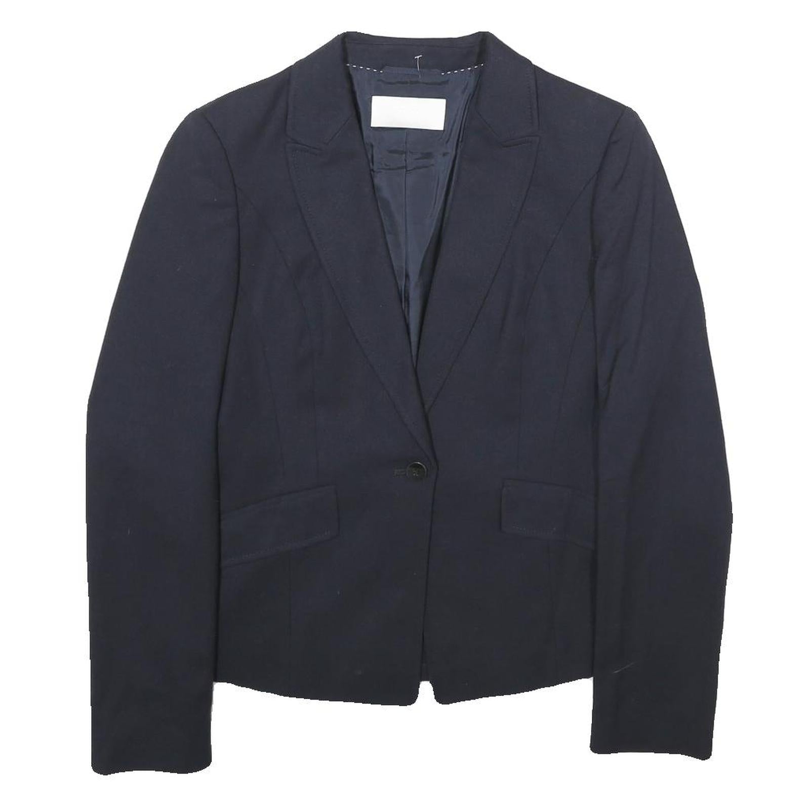 Buy BOSS HUGO BOSS Womens Navy Blue Tailored Wool Blend Jacket UK 4 Button Closure Refurbished - $71.49 BOSS HUGO BOSS Womens Navy Blue Tailored Wool Blend Jacket UK 4 Button Closure Refurbished - N/A refurbished available on Cerqular