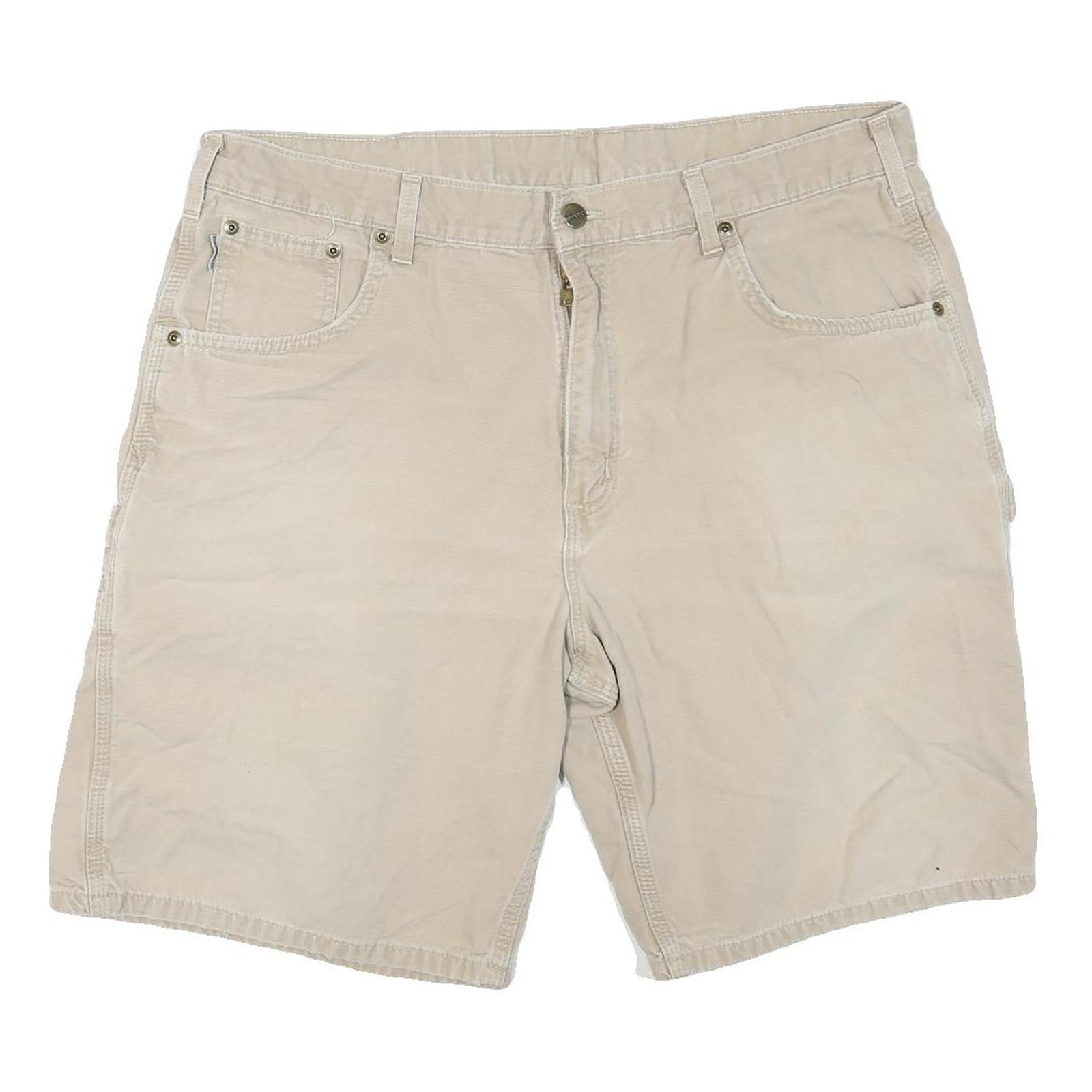 CARHARTT Mens Beige Cotton Blend Casual Shorts XL W38 Workwear Pockets Refurbished - N/A refurbished available on Cerqular