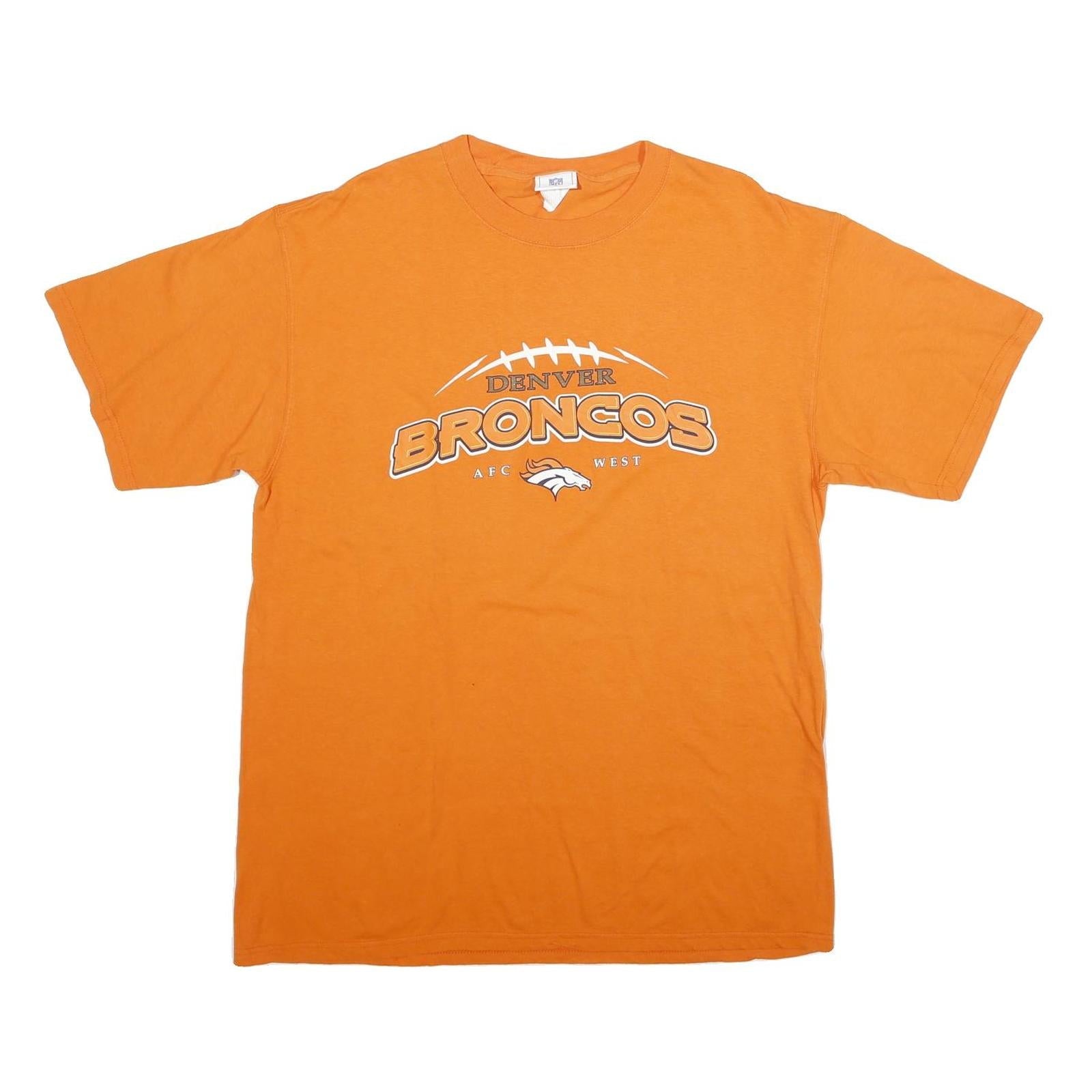 NFL Mens Orange Denver Broncos Graphic T-Shirt L Short Sleeve Crew Neck Football Refurbished - N/A refurbished available on Cerqular