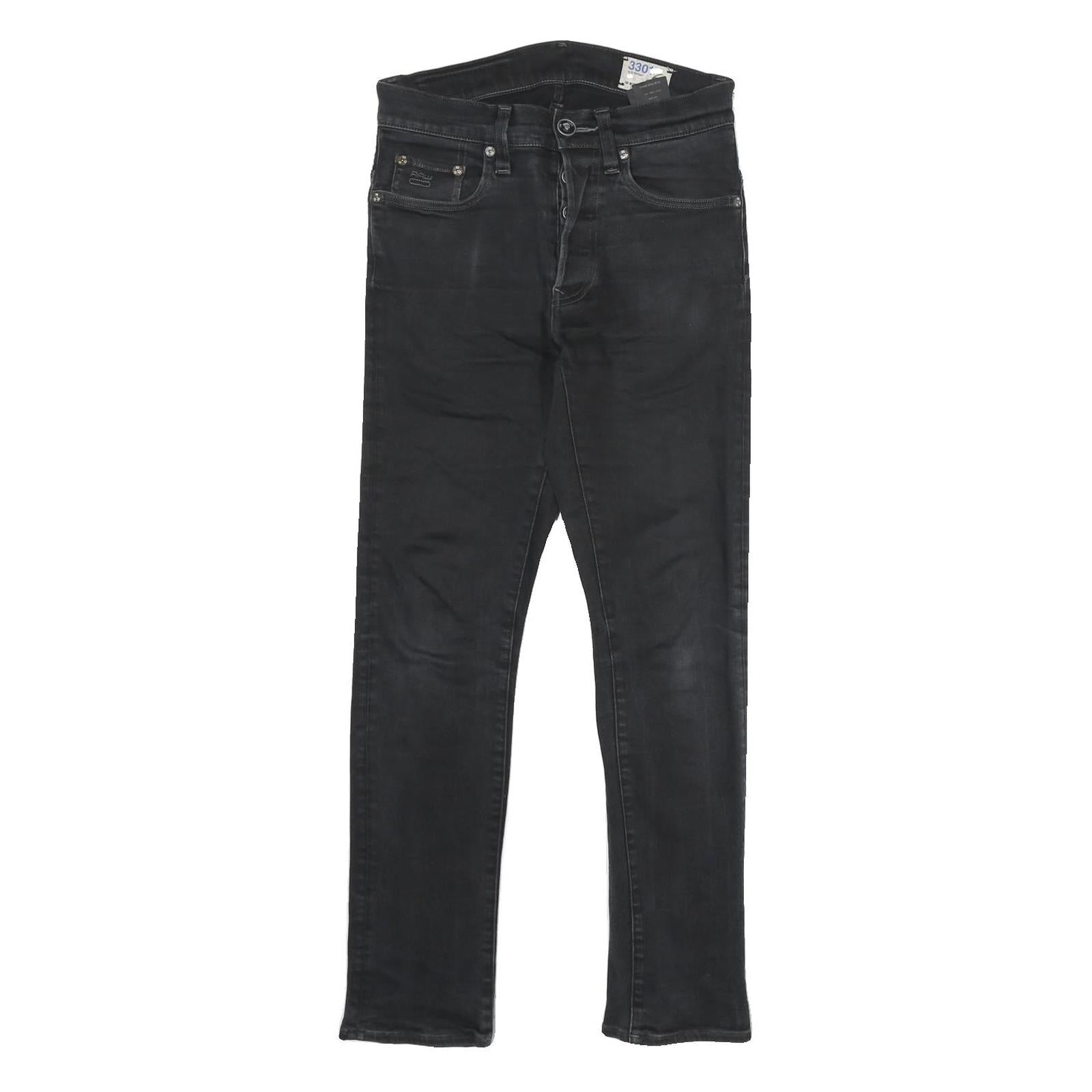 G-STAR Mens Black Slim Jeans Denim W28 L30 Classic Button Closure Casual Wear Refurbished - N/A refurbished available on Cerqular