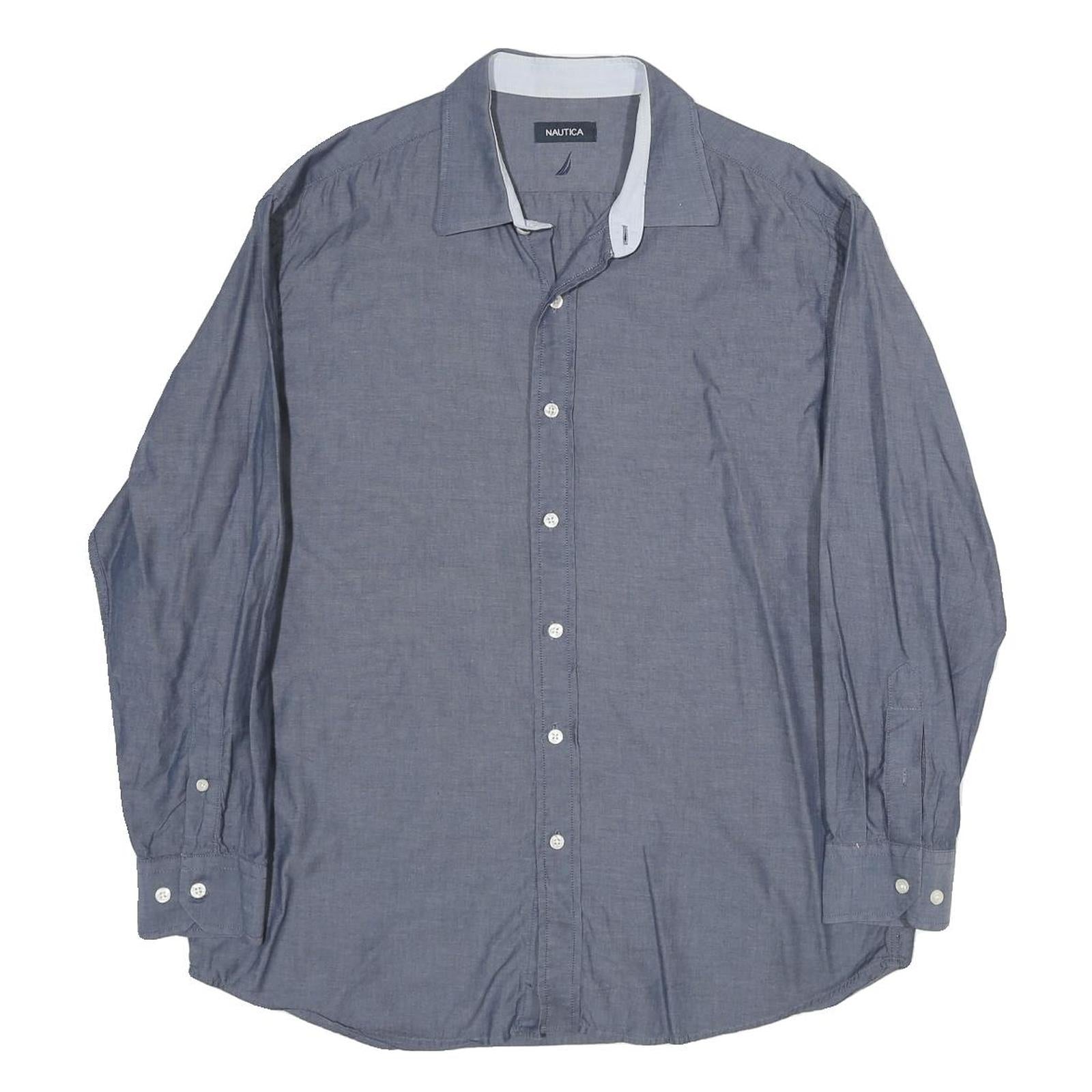 NAUTICA Mens Blue Shirt L Cotton Long Sleeve Casual Button Down Collar Refurbished - N/A refurbished available on Cerqular