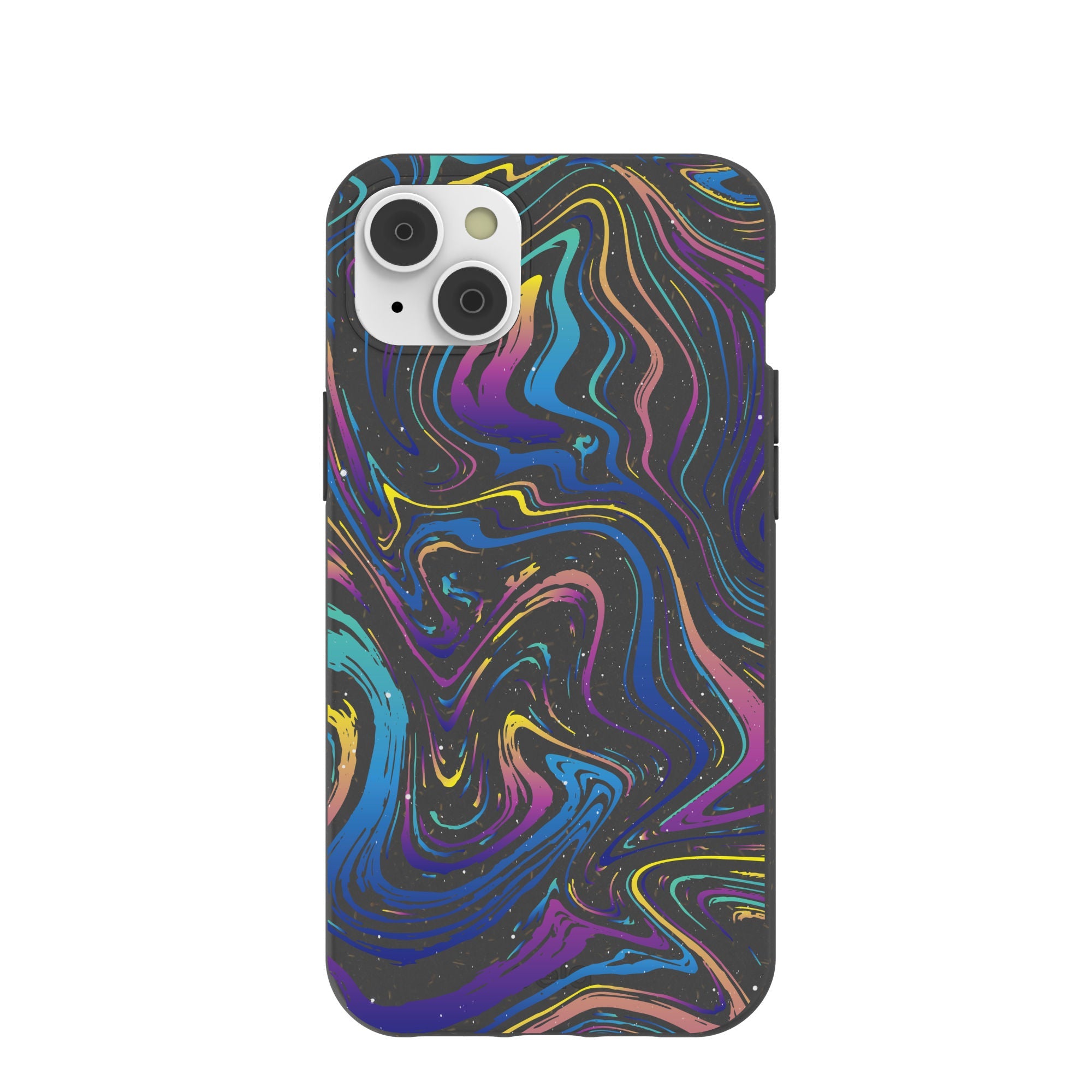 Black Galaxy Swirls iPhone 14 Plus Case Refurbished - Pela Case refurbished available on Cerqular