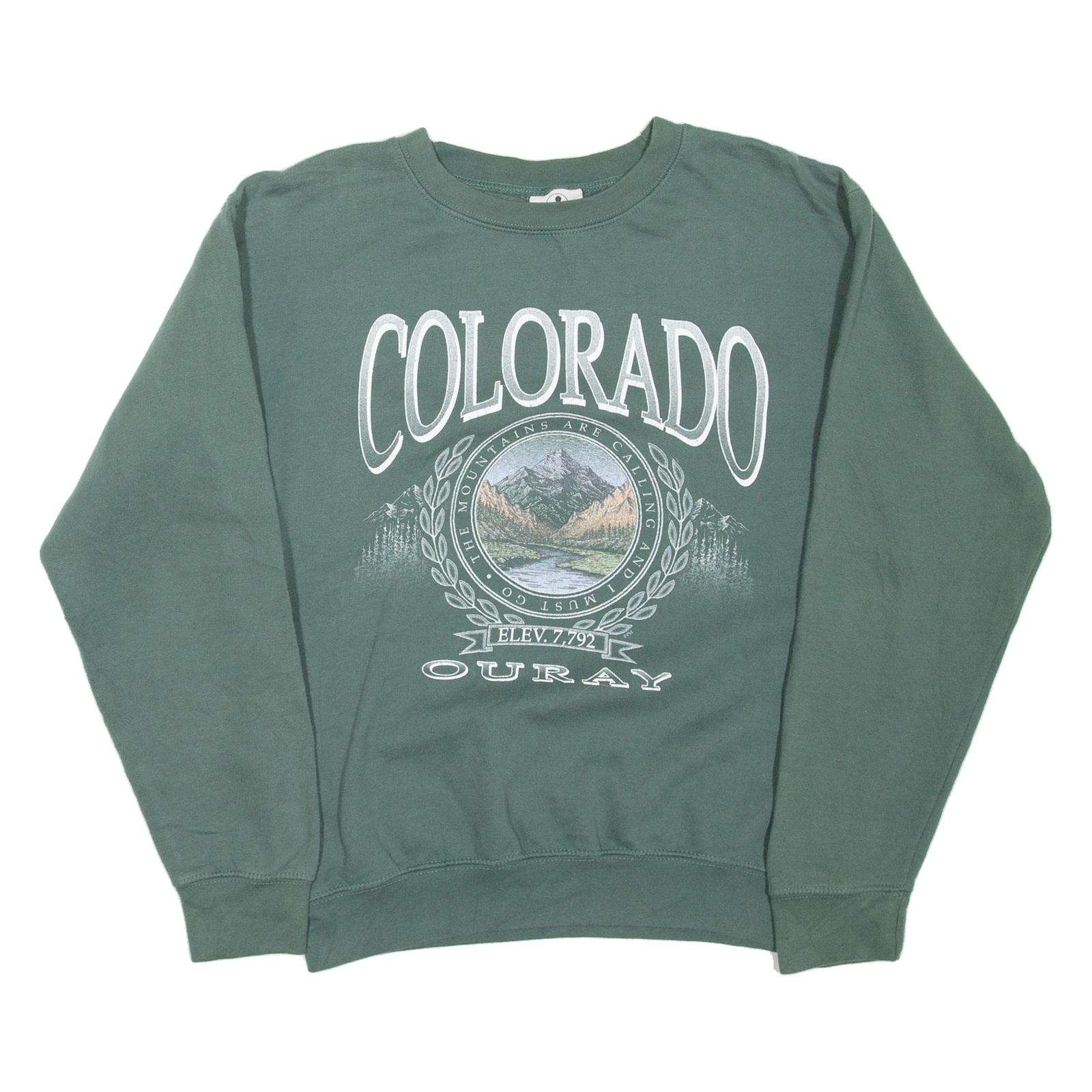 PRAIRIE MOUNTAIN Colorado Mens Sweatshirt Green USA S Refurbished - N/A refurbished available on Cerqular