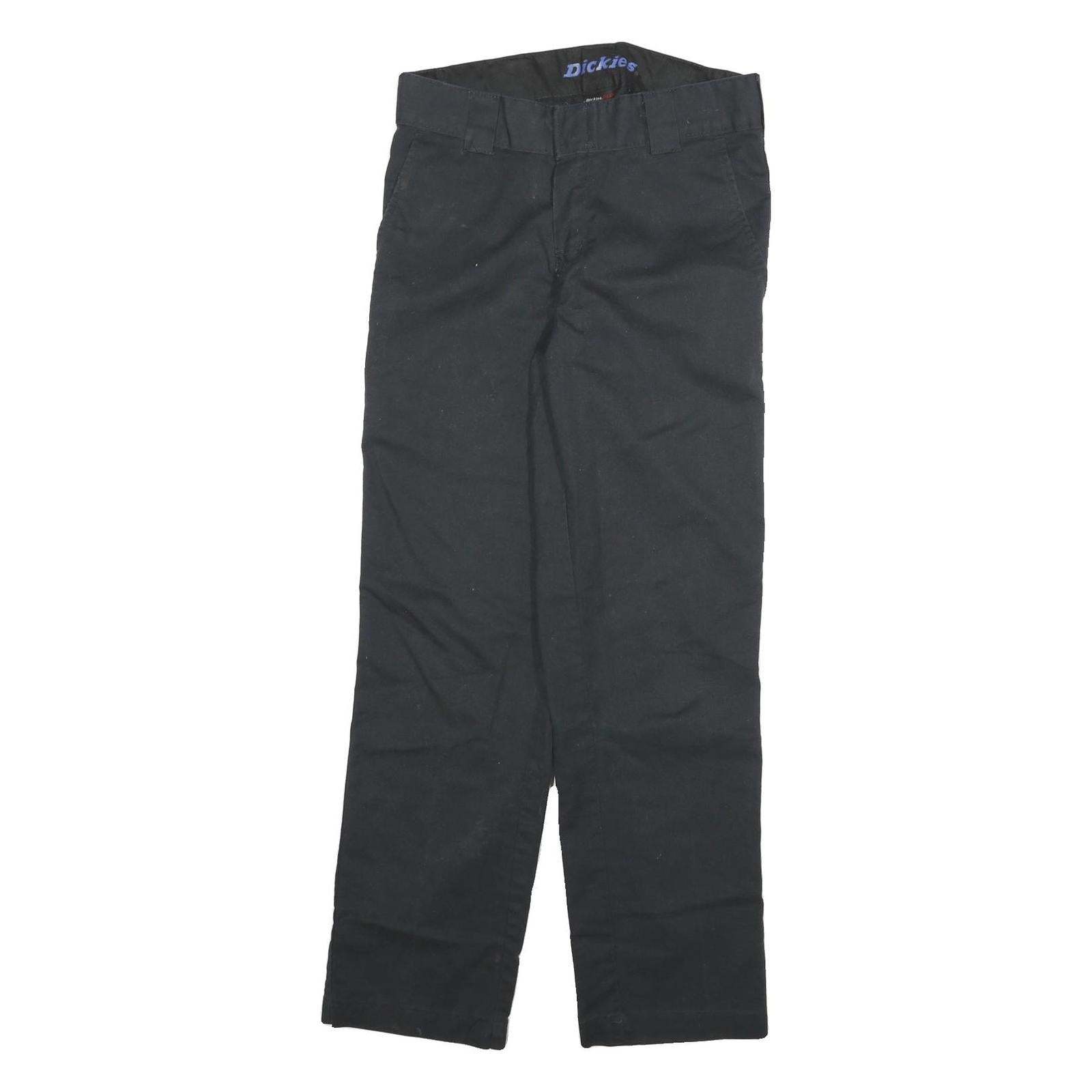 DICKIES Mens Regular Fit Black Cotton Blend Zip Trousers W28 L29 Workwear Refurbished - N/A refurbished available on Cerqular