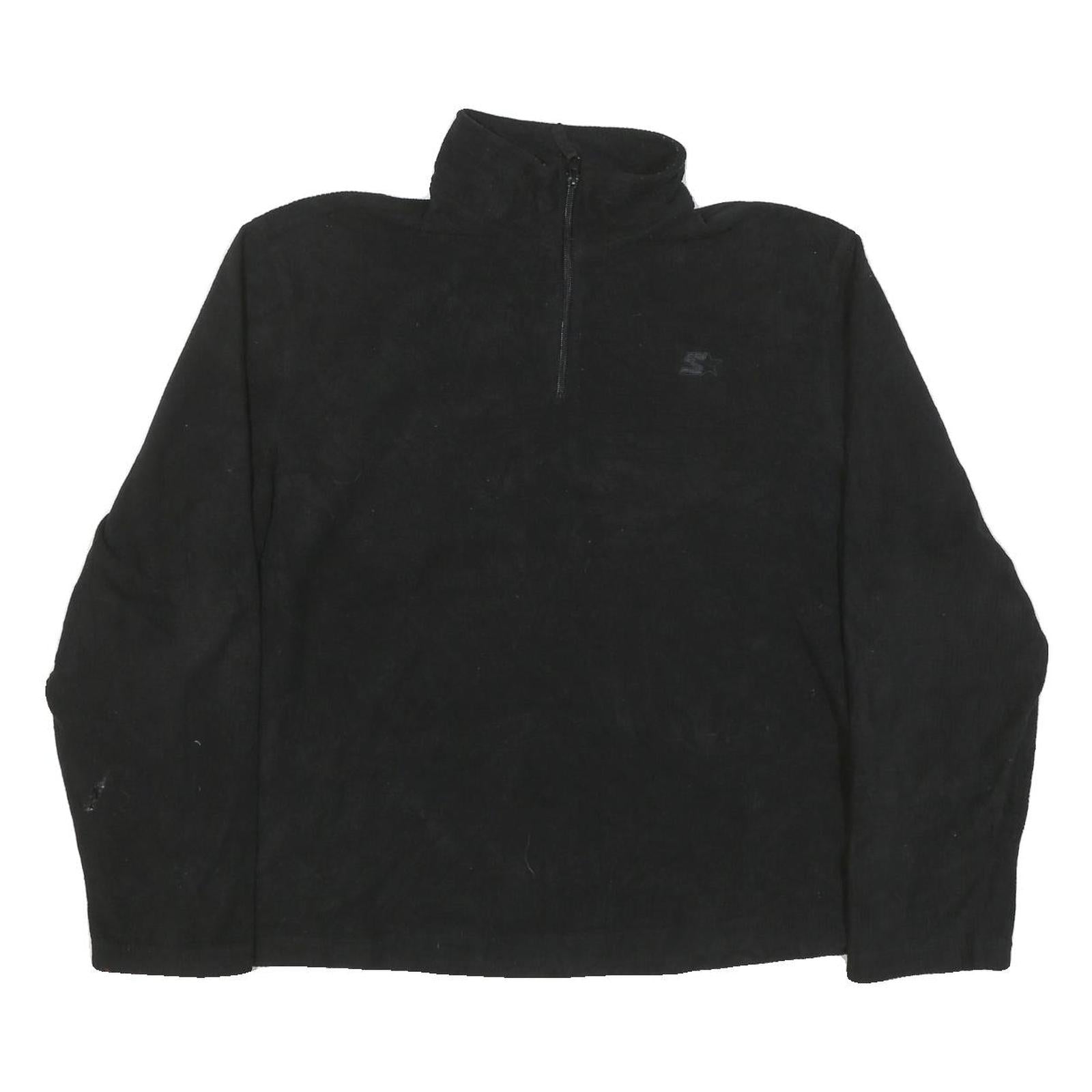 STARTER Mens Black Plain Pullover Jumper Crew Neck Polyester Blend L Sportswear Refurbished - N/A refurbished available on Cerqular