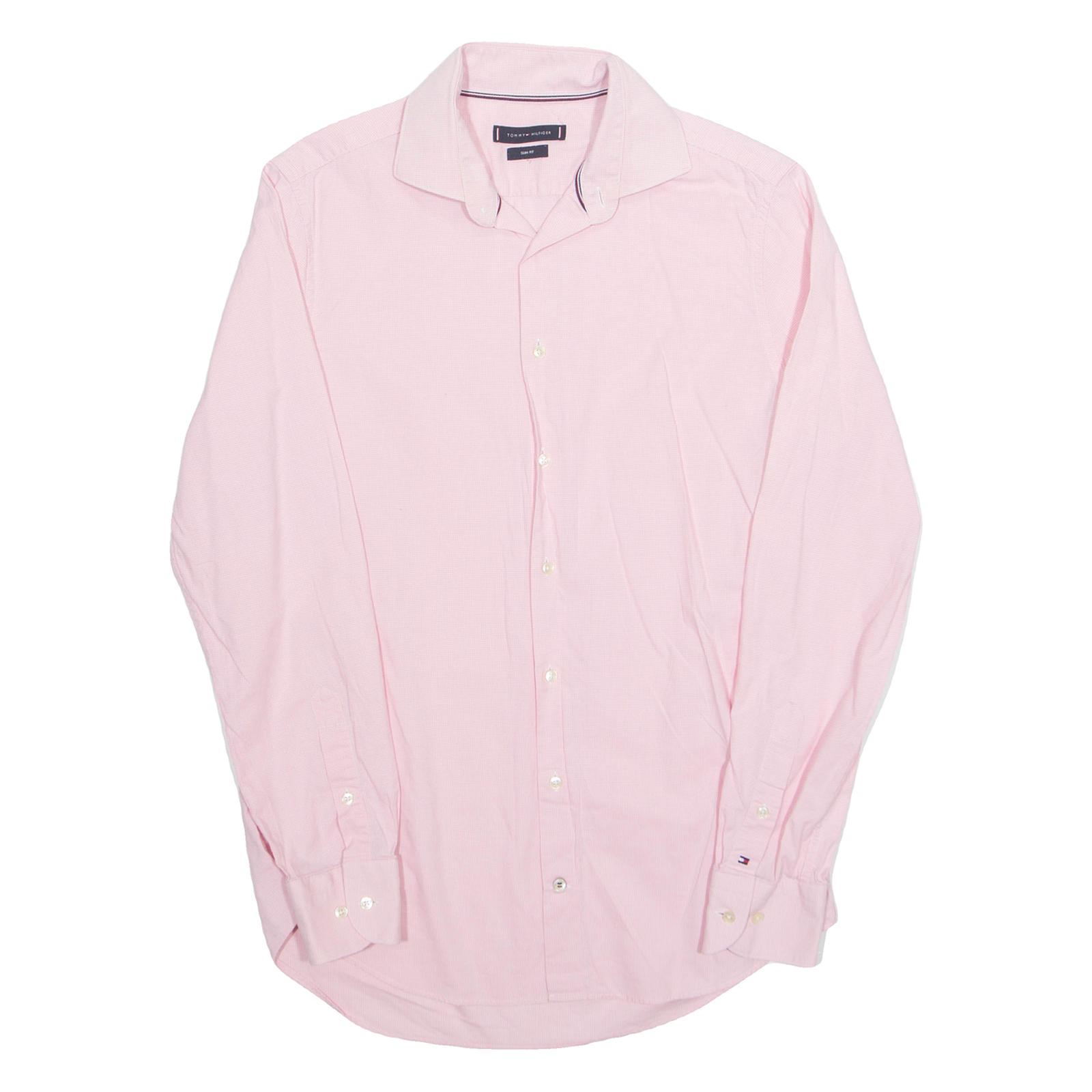 TOMMY HILFIGER Slim Fit Mens Shirt Pink Check Long Sleeve M Refurbished - N/A refurbished available on Cerqular