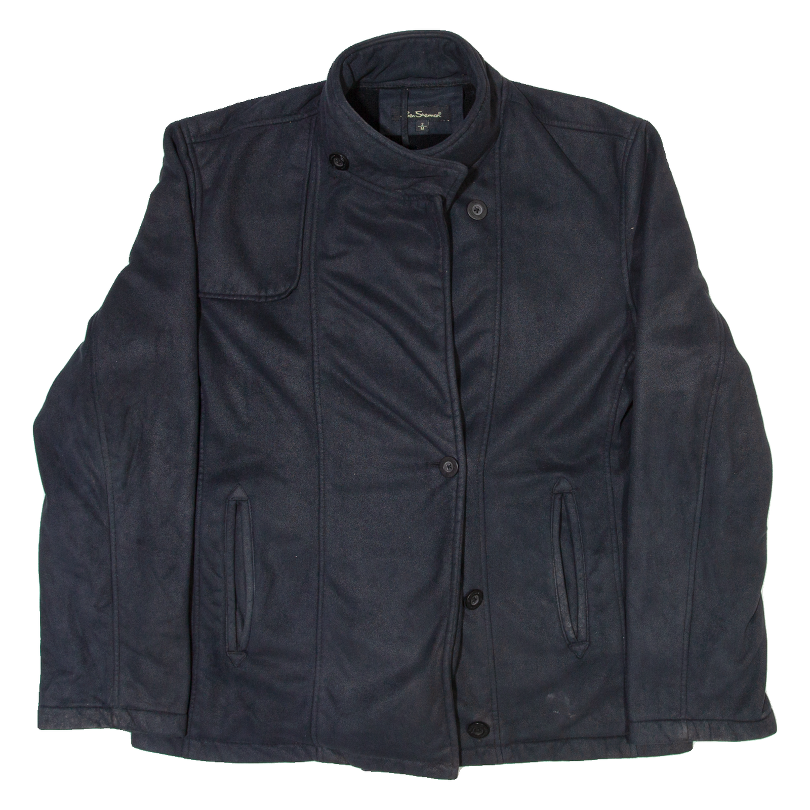 BEN SHERMAN Mens Overcoat Jacket Black M Refurbished - N/A refurbished available on Cerqular