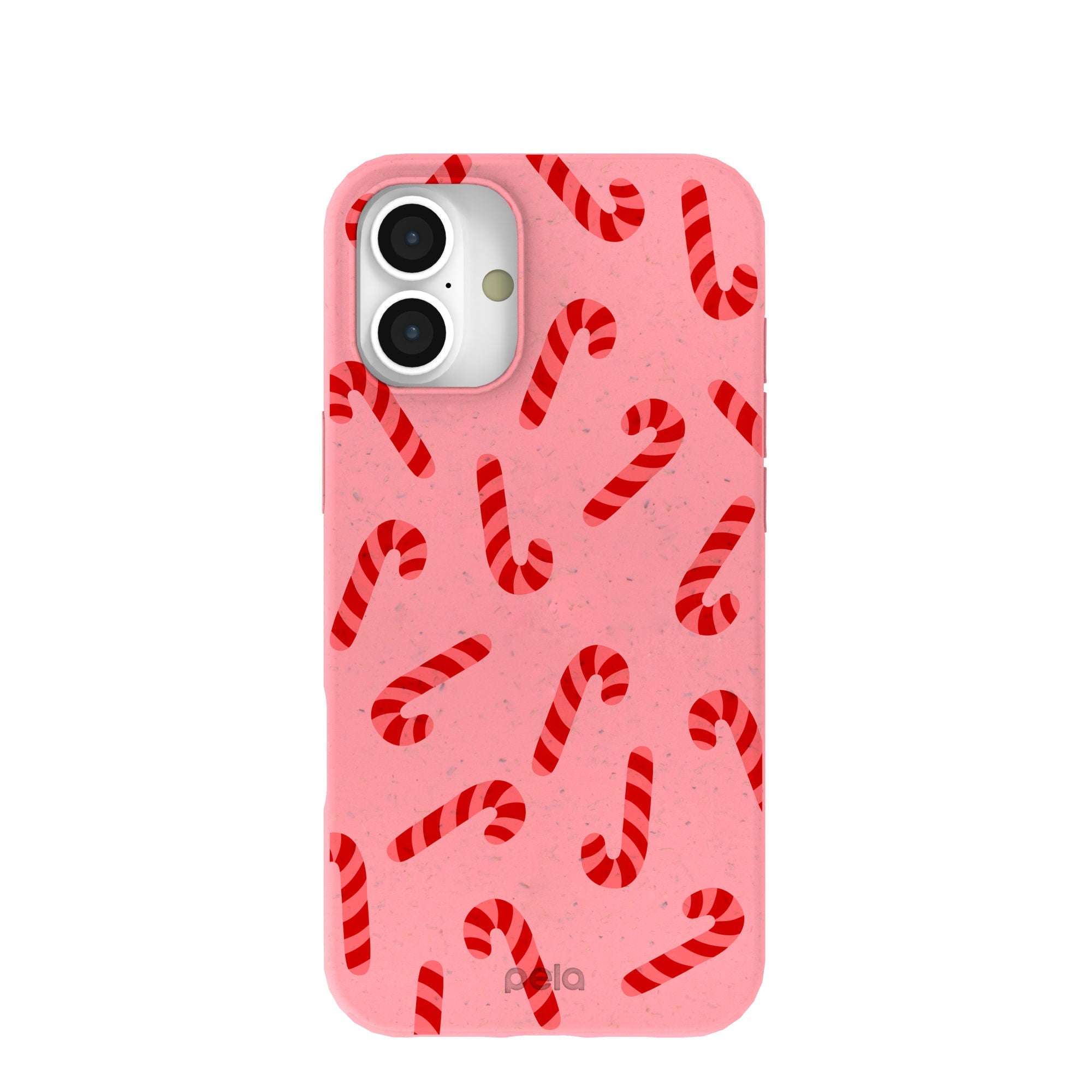Bubblegum Pink Candy Cane Chaos iPhone 16 Plus Case Refurbished - Pela Case refurbished available on Cerqular
