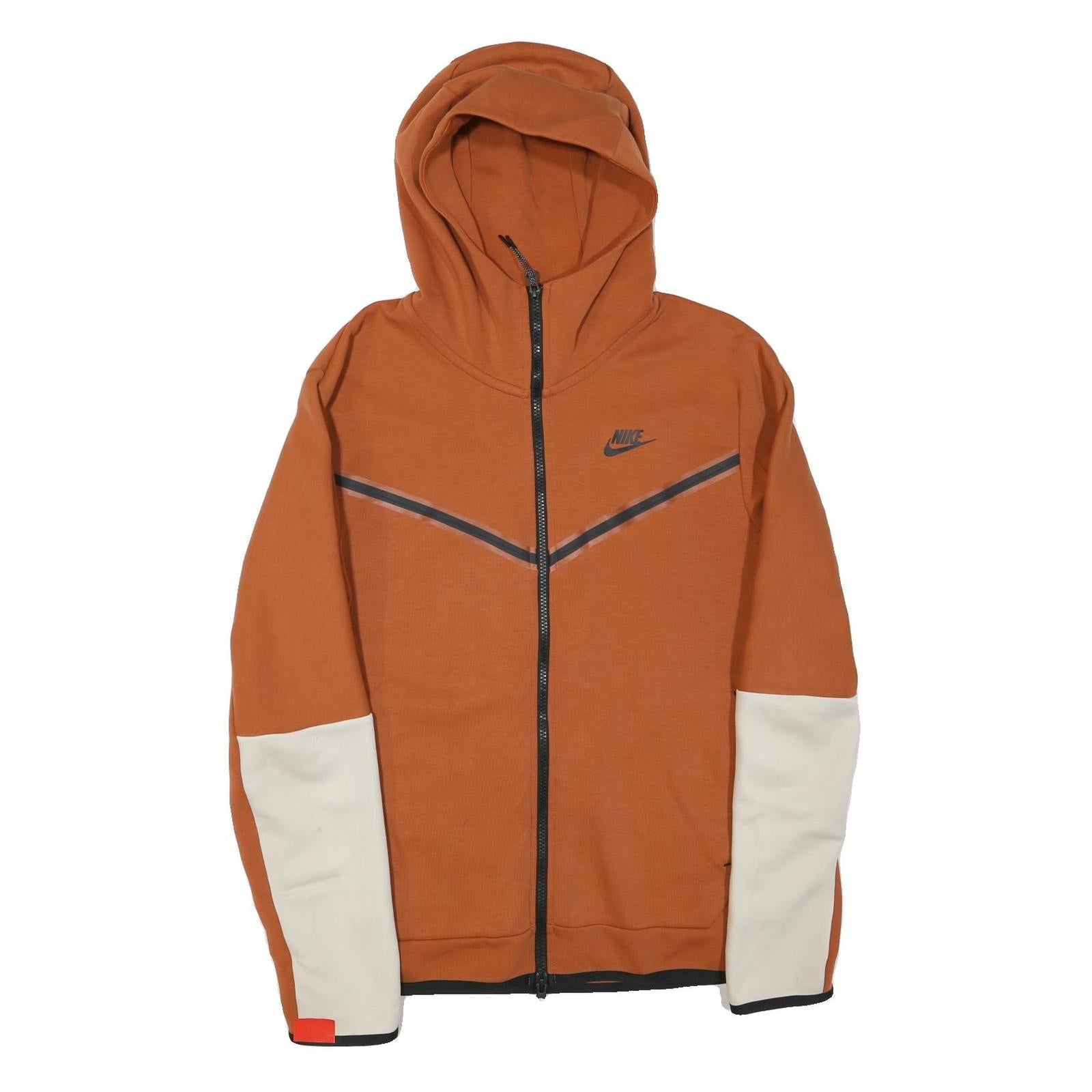 NIKE Mens Rust & Cream Full Zip Hooded Hoodie S Athletic Casual Refurbished - N/A refurbished available on Cerqular