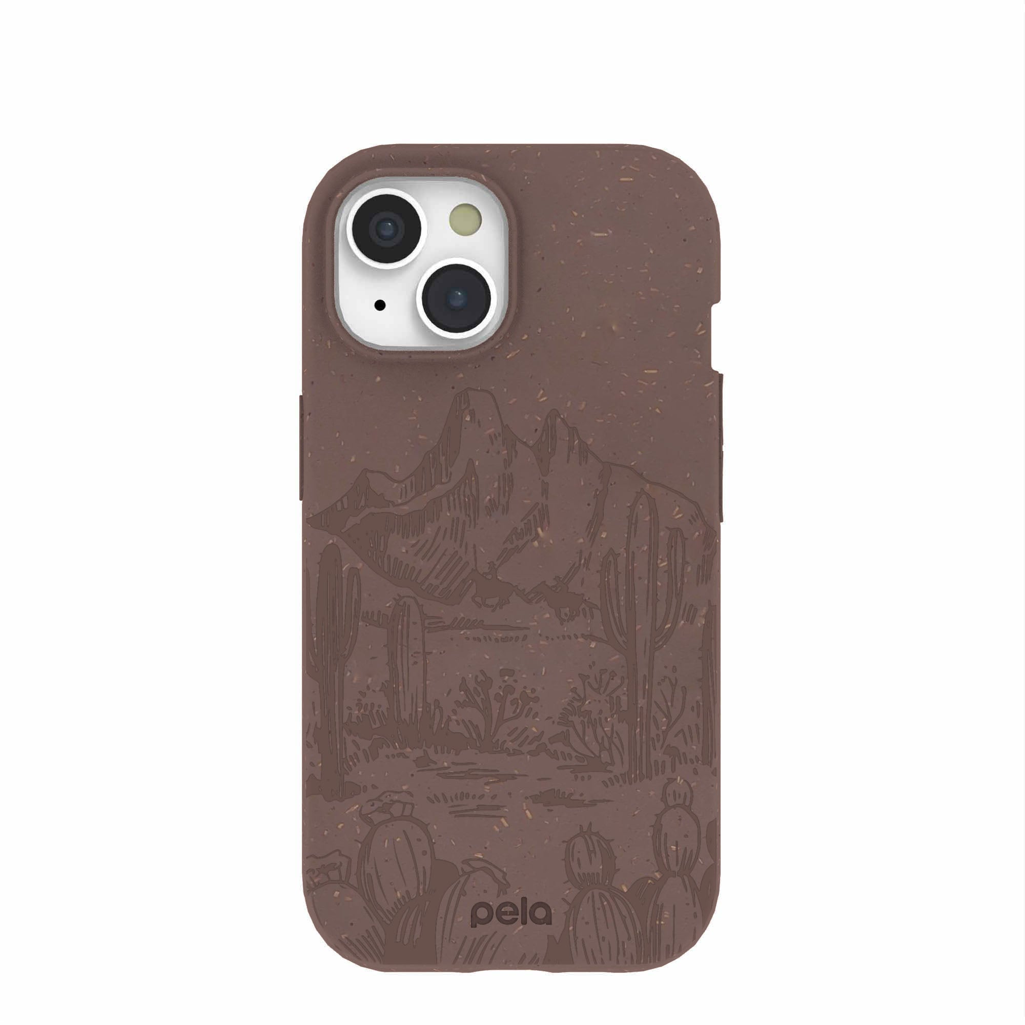 Chocolate Brown Desert Run iPhone 15 Case Refurbished - Pela Case refurbished available on Cerqular