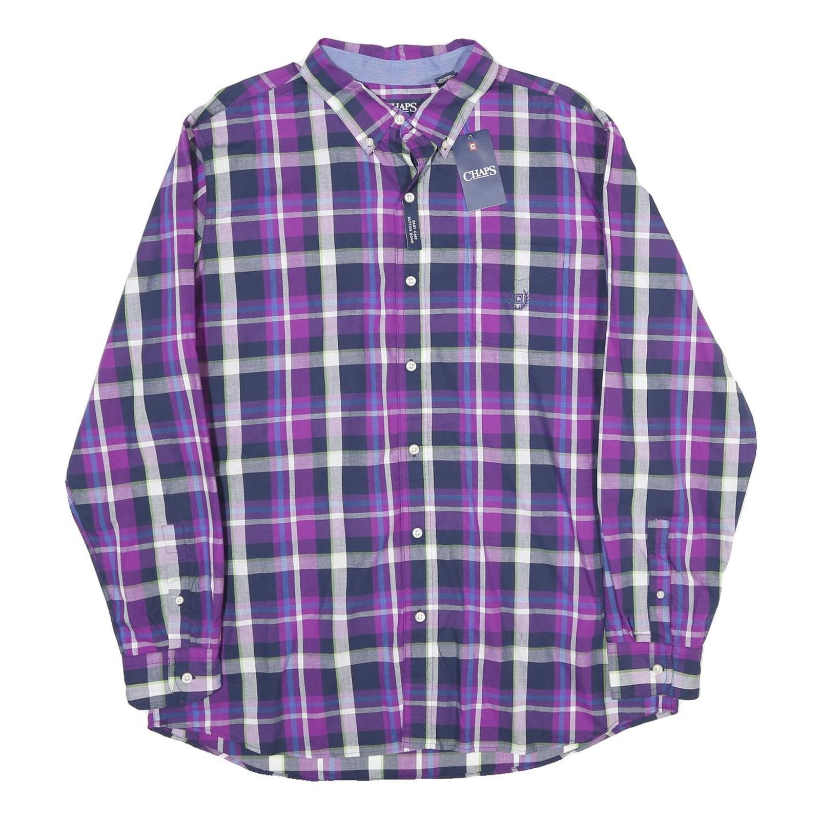 Buy CHAPS Mens Purple & Navy Check Shirt XL Button-Down Collar Casual Cotton Refurbished - $31.19 CHAPS Mens Purple & Navy Check Shirt XL Button-Down Collar Casual Cotton Refurbished - N/A refurbished available on Cerqular