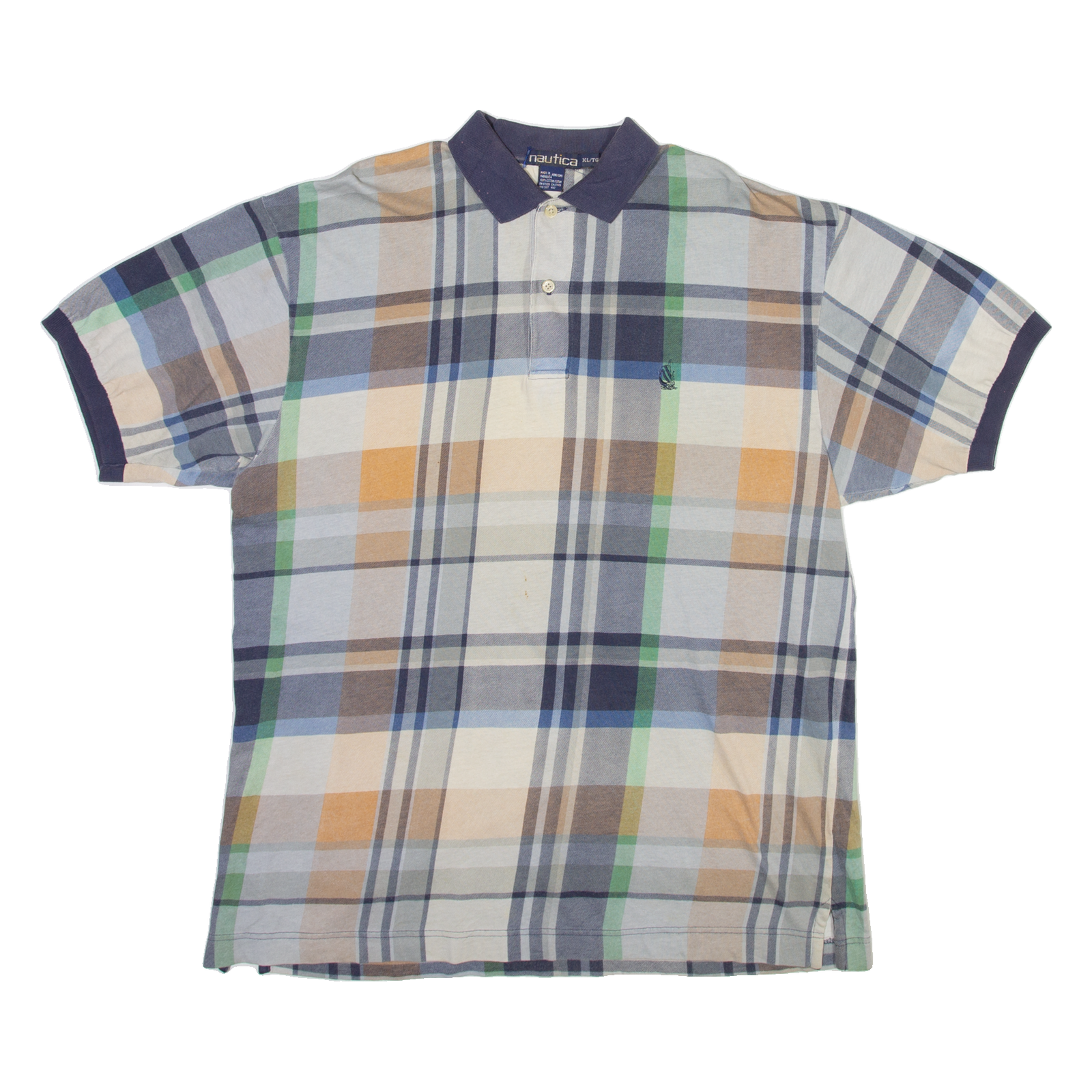 NAUTICA Mens Polo Shirt Grey Check XL Refurbished - N/A refurbished available on Cerqular