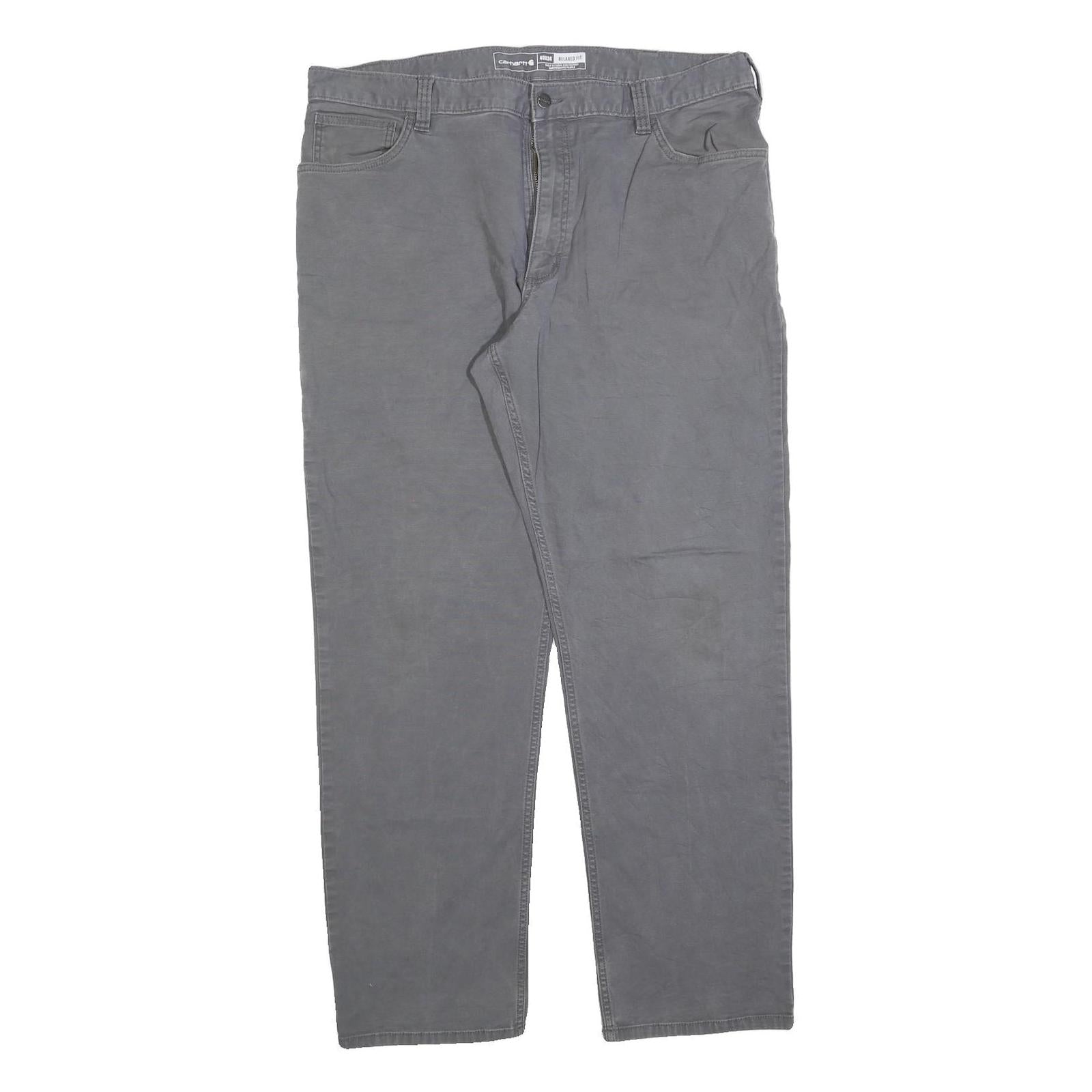 CARHARTT Mens Cotton Blend Grey Relaxed Fit Straight Trousers W40 L34 Workwear Refurbished - N/A refurbished available on Cerqular