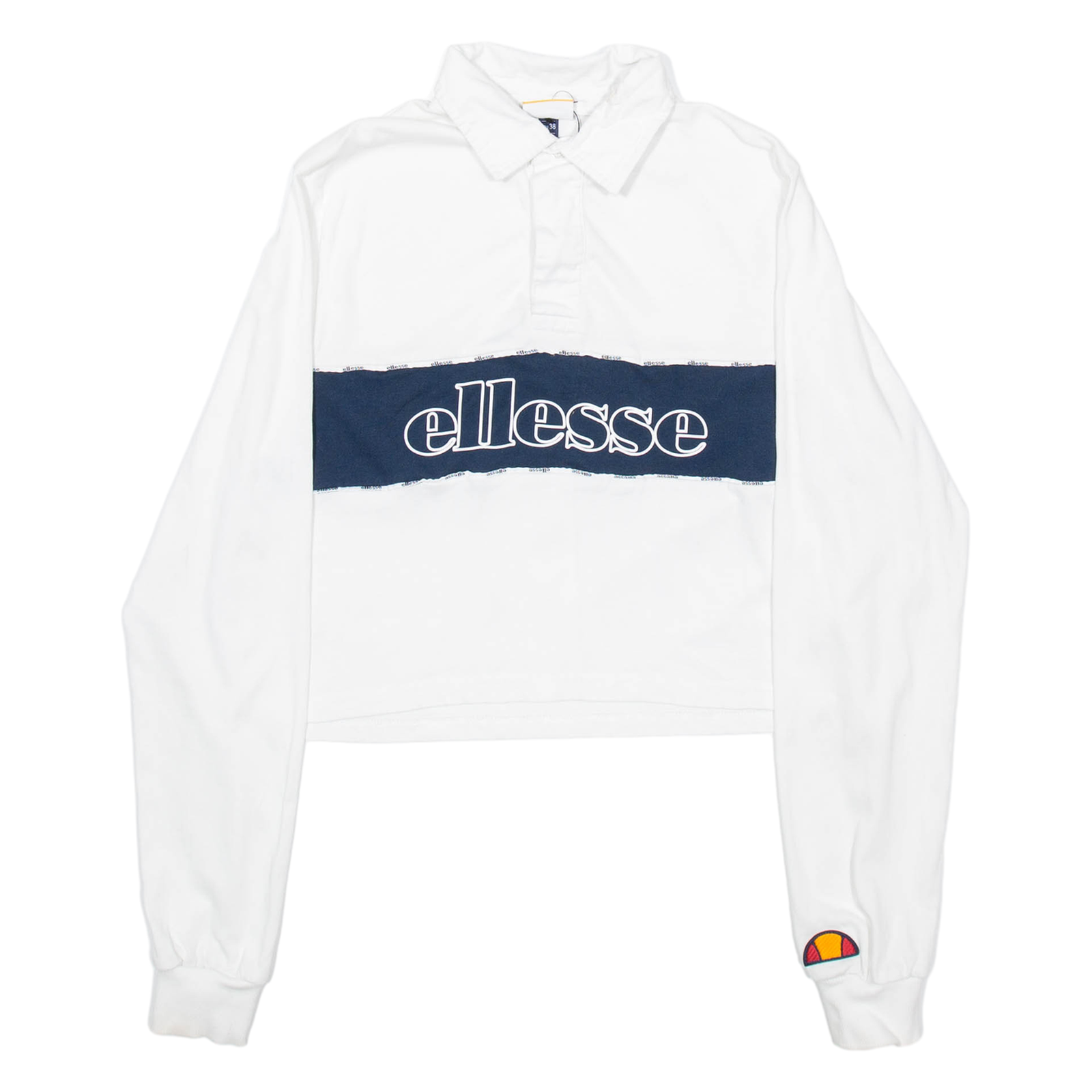 ELLESSE Womens Polo Shirt White Long Sleeve UK 10 Refurbished - N/A refurbished available on Cerqular