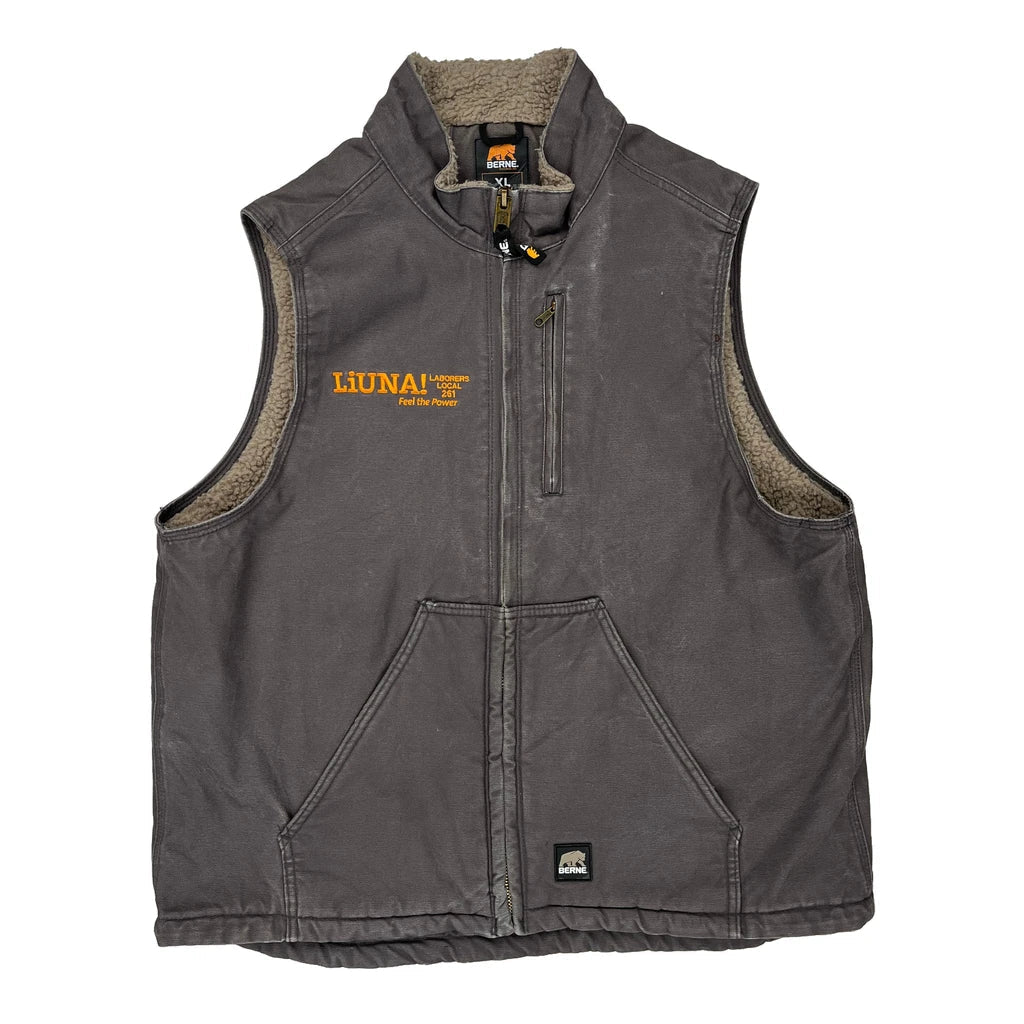 Berne Gilet - XL Grey Cotton Blend Refurbished - Thrifted (note: this is a term often used to describe second- refurbished available on Cerqular