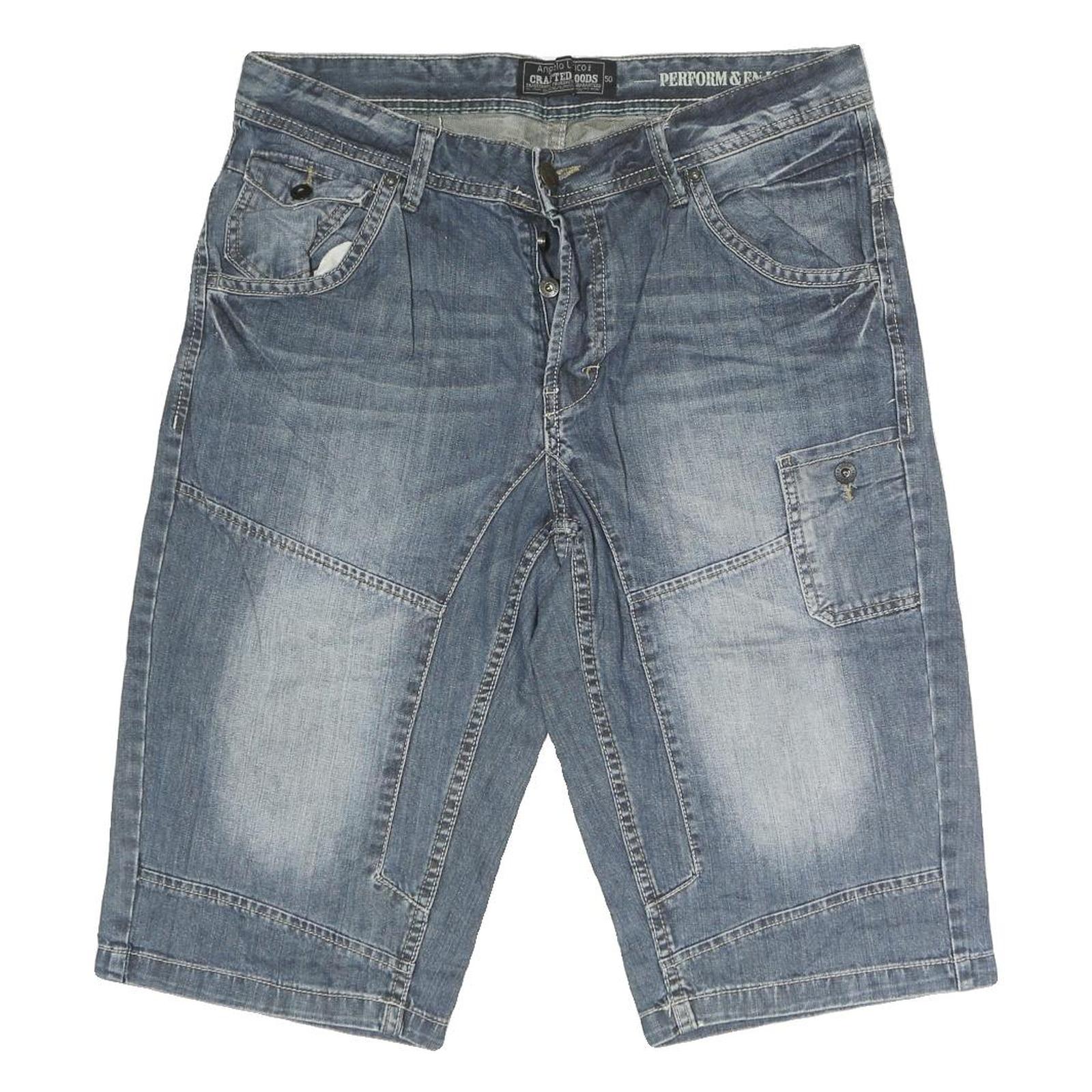 ANGELO LITRICO Mens Blue Casual Denim Shorts M W36 Cotton Relaxed Fit Refurbished - N/A refurbished available on Cerqular