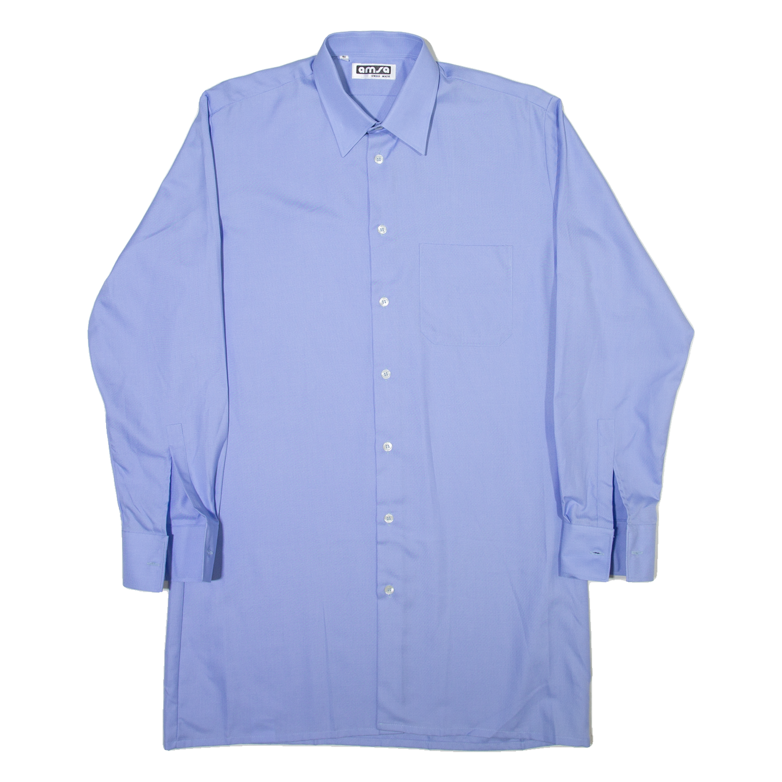 AMSA Mens Plain Shirt Blue Long Sleeve L Refurbished - N/A refurbished available on Cerqular