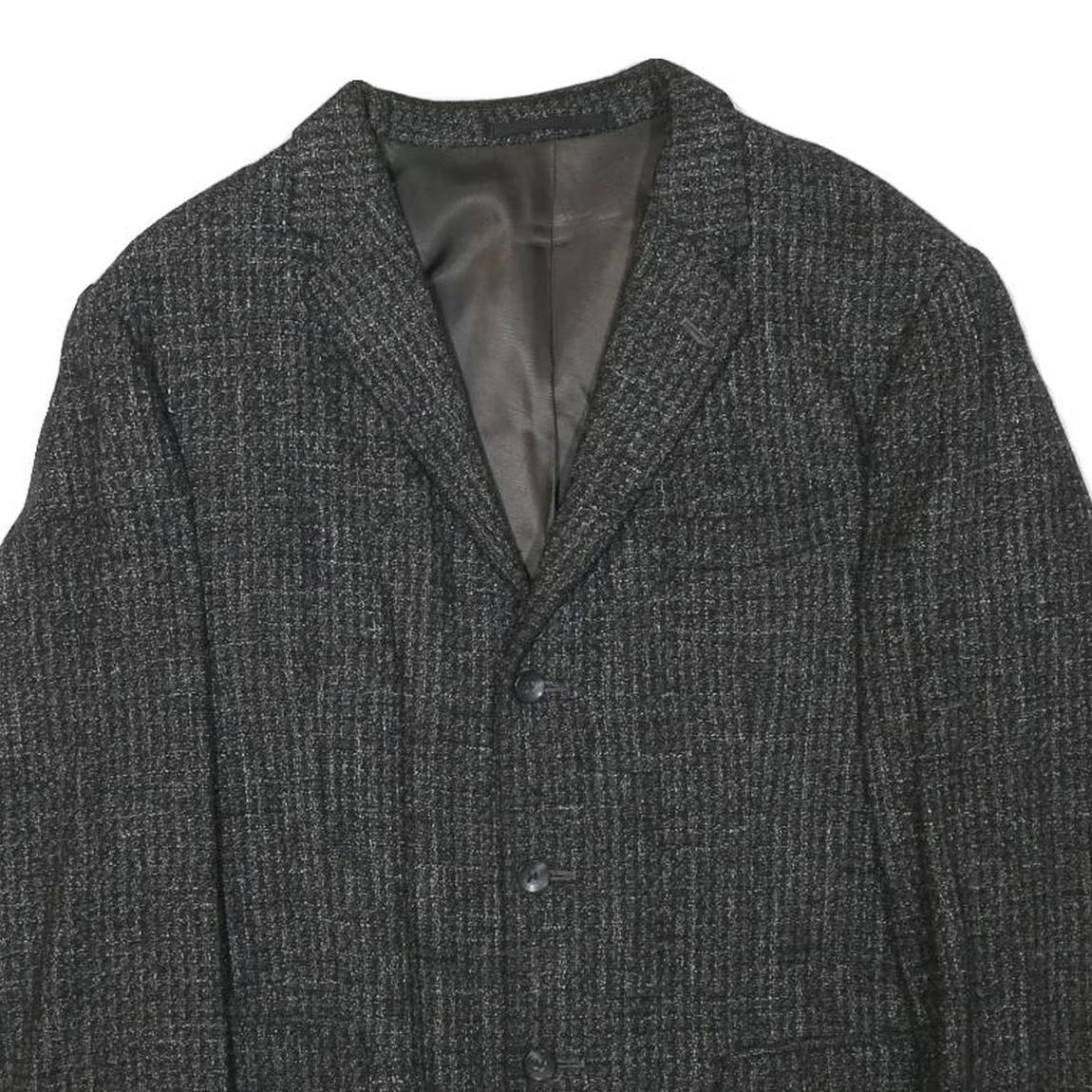 STUTZ Mens Grey Wool Blend Jacket S Woven Classic Button Closure Smart Refurbished - N/A refurbished available on Cerqular