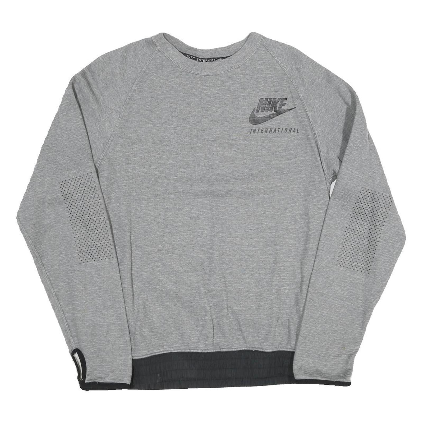 NIKE Mens Grey Cotton Blend Crew Neck Sweatshirt S Casual Sports Wear Refurbished - N/A refurbished available on Cerqular