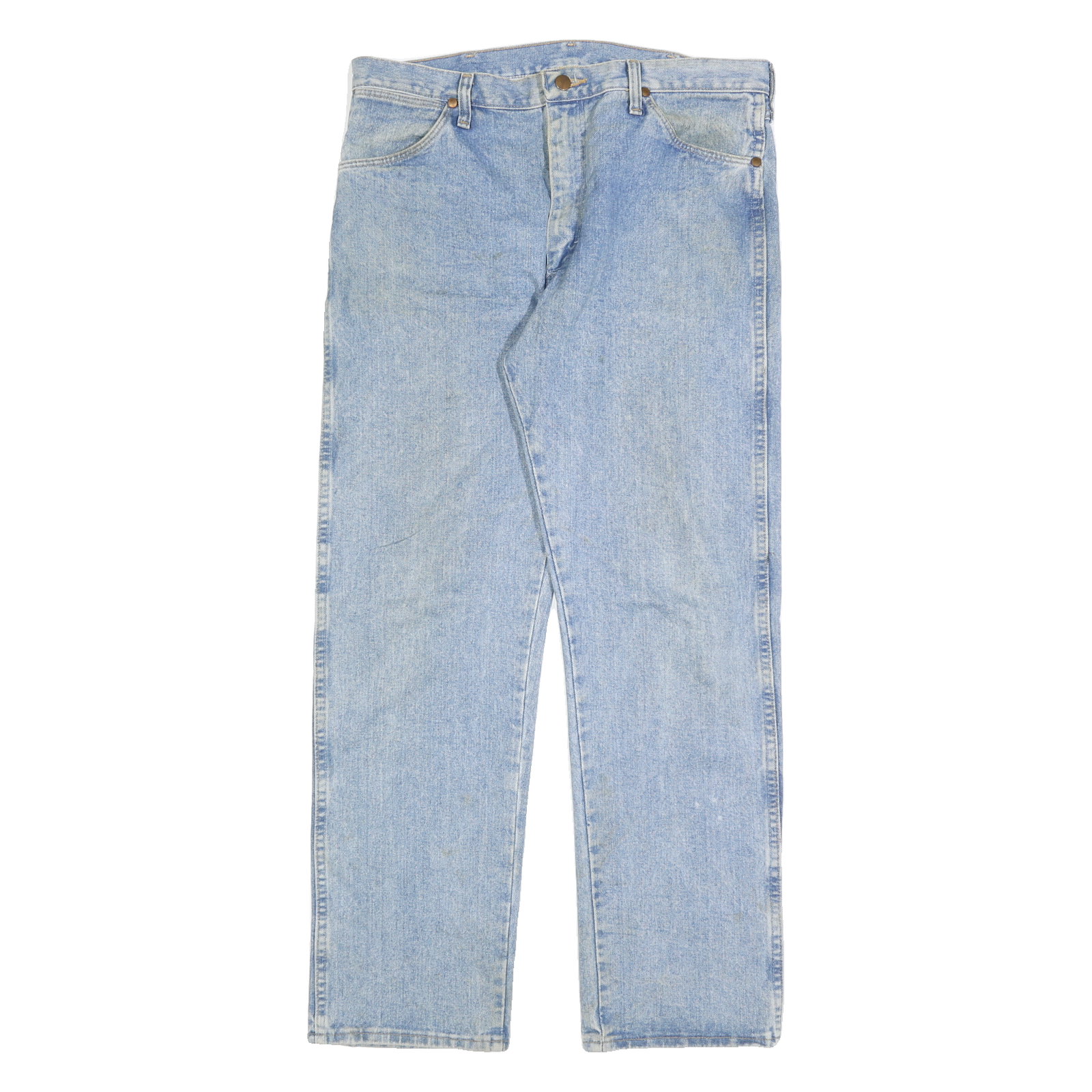 WRANGLER Mens Regular Blue Denim Classic Straight Cotton Jeans W34 L30 Zip Refurbished - N/A refurbished available on Cerqular