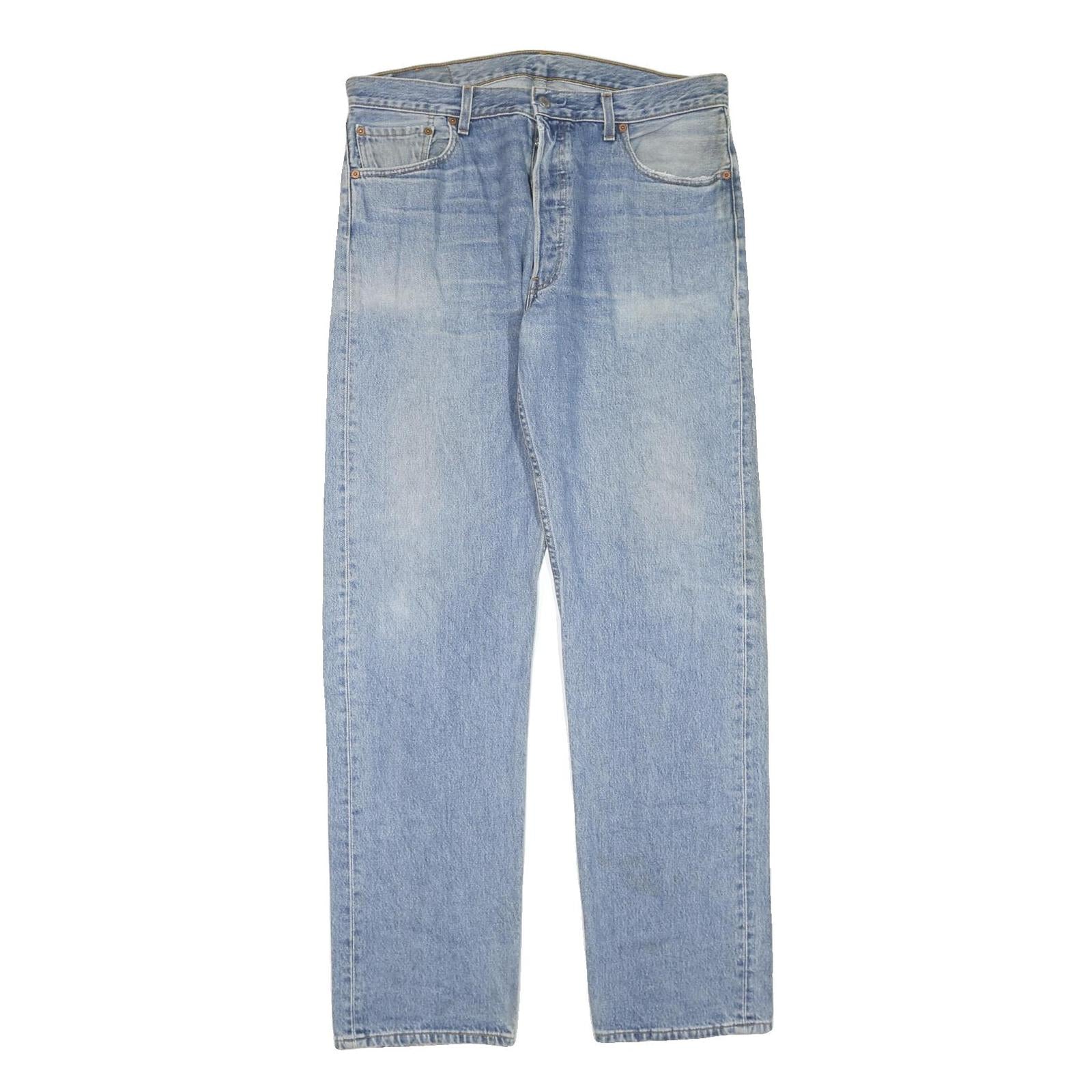 LEVI'S 501 Mens Regular Fit Straight Denim Light W36 L34 Classic Button Fly Refurbished - N/A refurbished available on Cerqular
