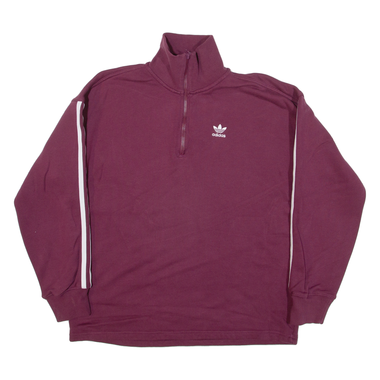 ADIDAS Womens Sweatshirt Maroon 1/4 Zip UK 8 Refurbished - N/A refurbished available on Cerqular