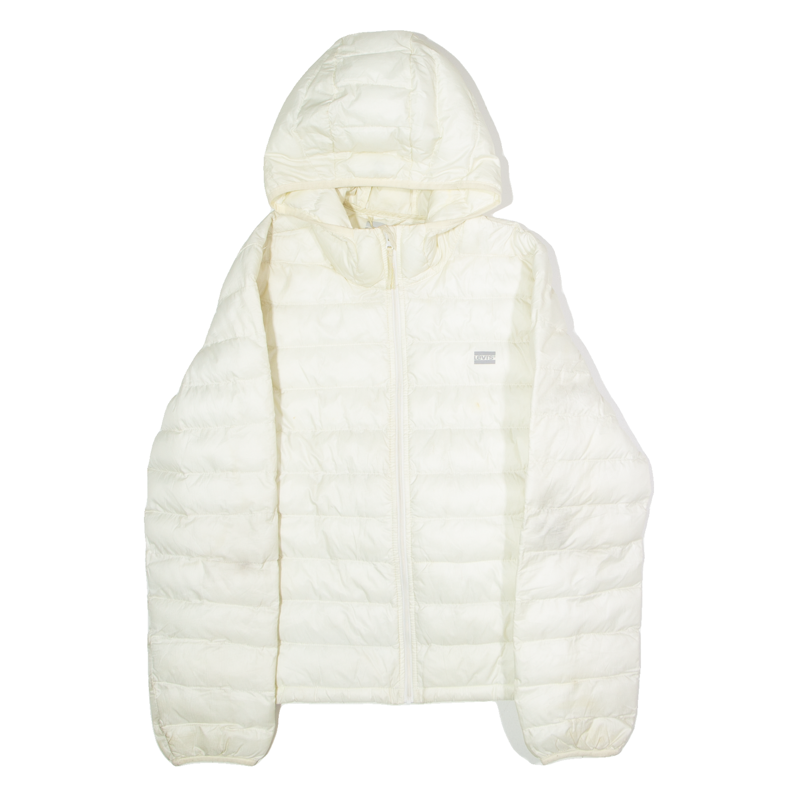 LEVI'S Womens Puffer Jacket Cream Hooded S Refurbished - N/A refurbished available on Cerqular
