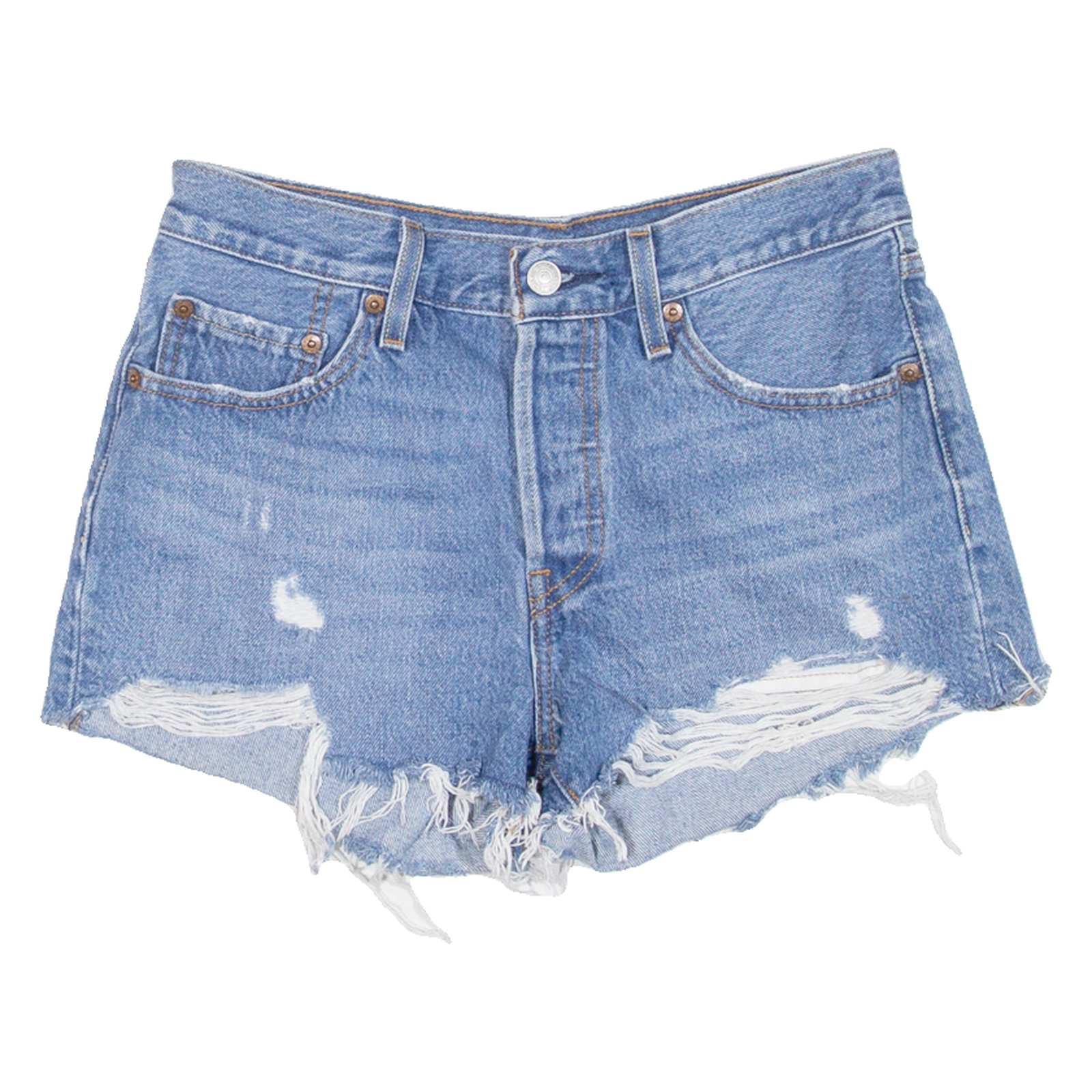 LEVI'S Womens Denim Shorts Blue XS W26 Refurbished - N/A refurbished available on Cerqular