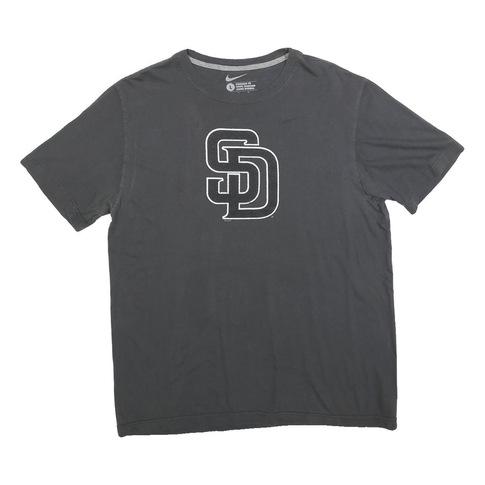 NIKE Mens Black L Cotton Blend Graphic T-Shirt Short Sleeve Crew Neck Refurbished - N/A refurbished available on Cerqular
