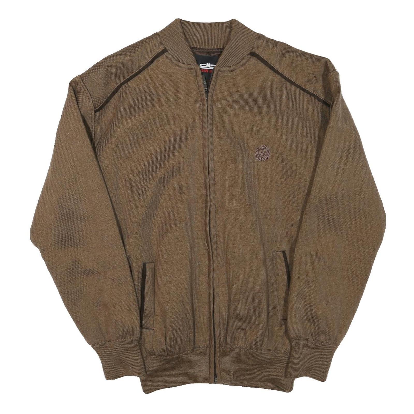 DARREN BRASS Mens Brown Zip Jacket XL Cotton Blend Plain Casual Smart Refurbished - N/A refurbished available on Cerqular