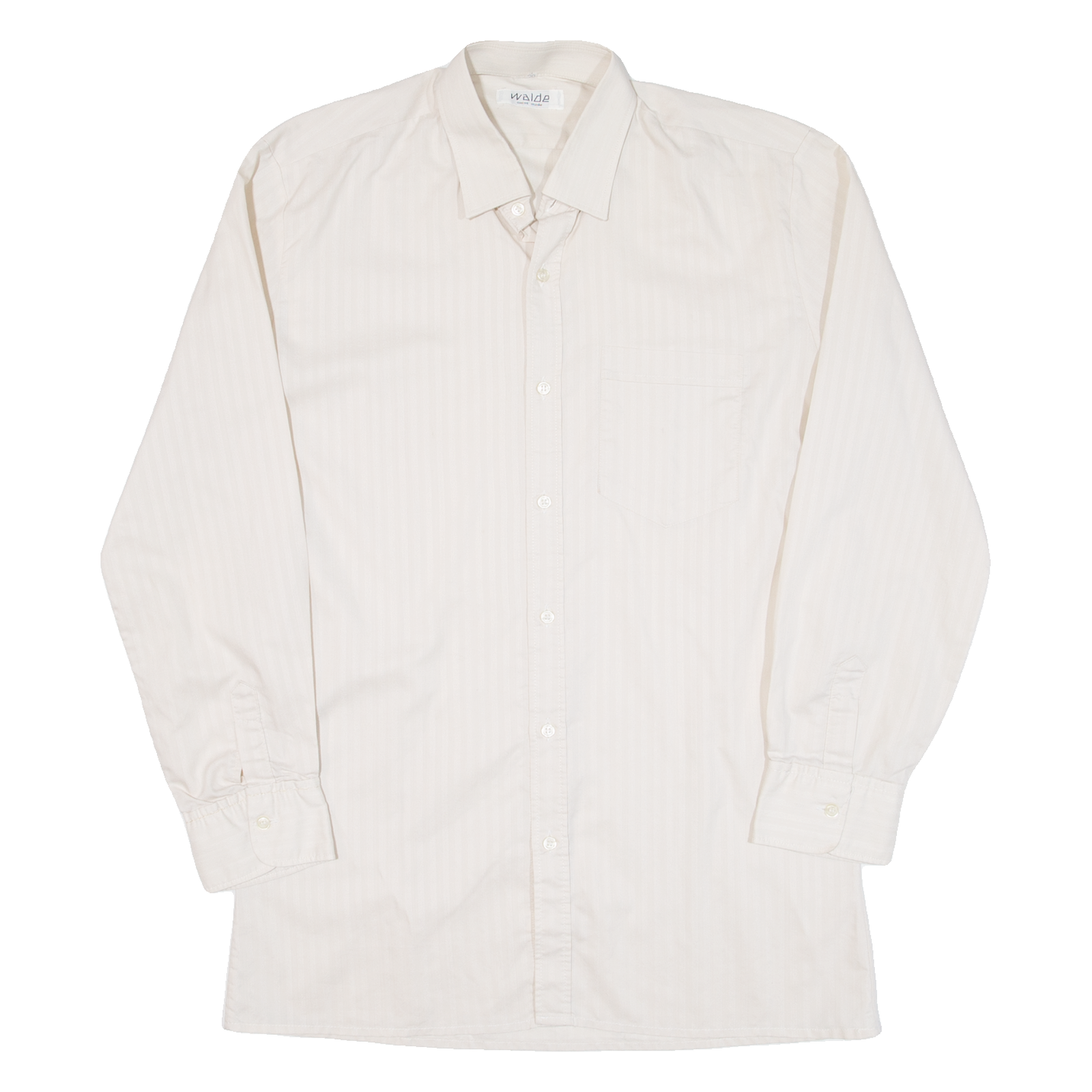 Mens Shirt Beige Striped Long Sleeve M Refurbished - N/A refurbished available on Cerqular