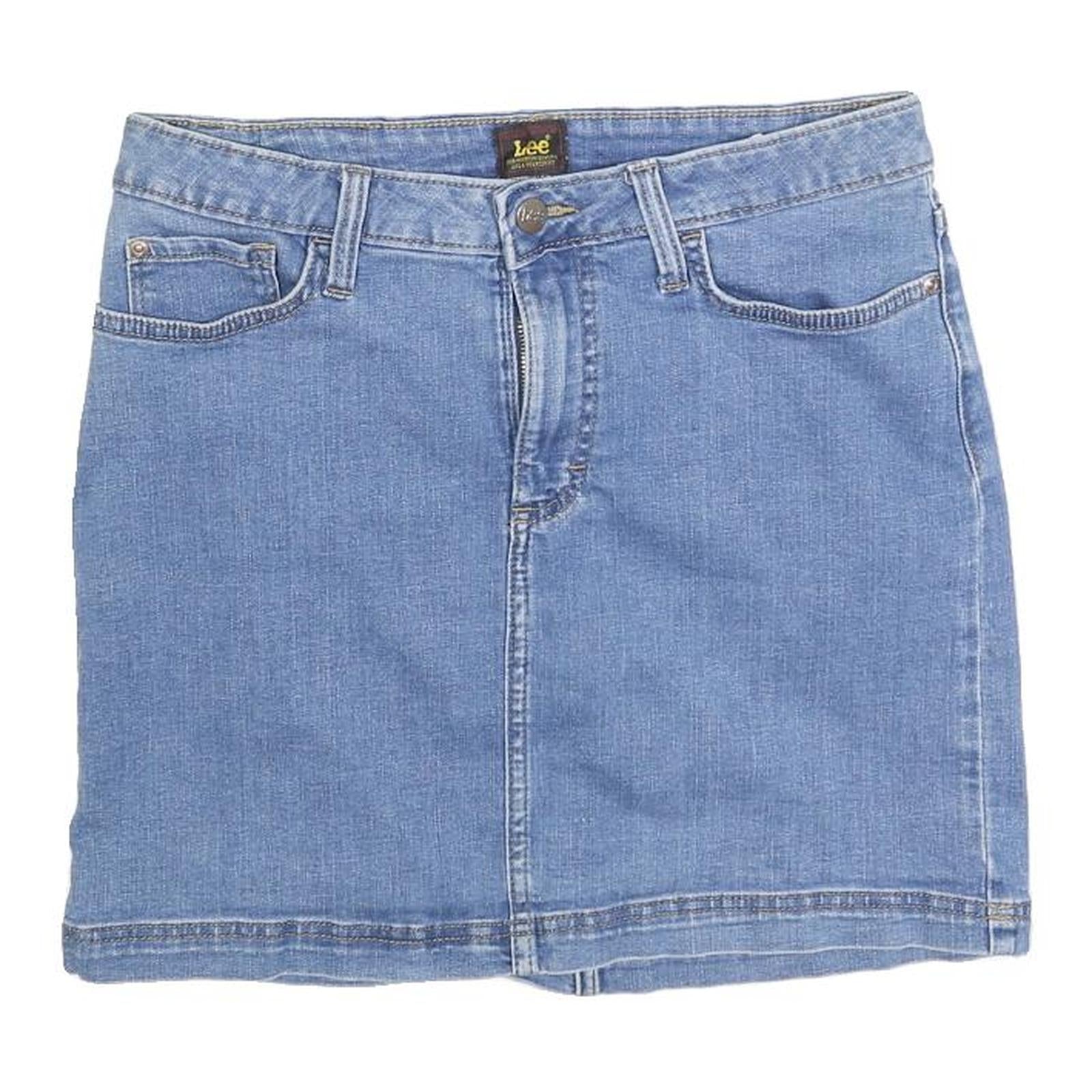 LEE Womens Blue Denim Mini Cotton Skirt M Casual Classic Summer Wear Refurbished - N/A refurbished available on Cerqular
