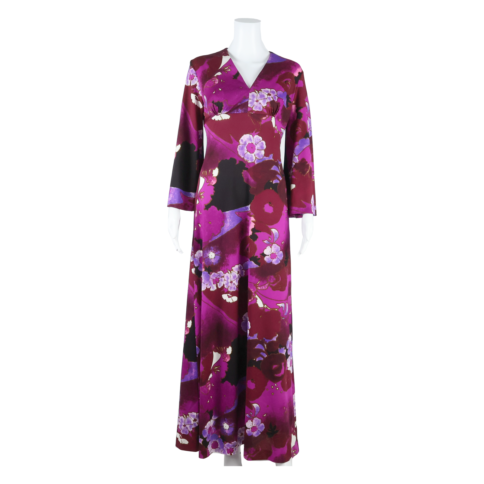 KAASTRUP Womens A-Line Dress Purple Floral Long M Refurbished - N/A refurbished available on Cerqular