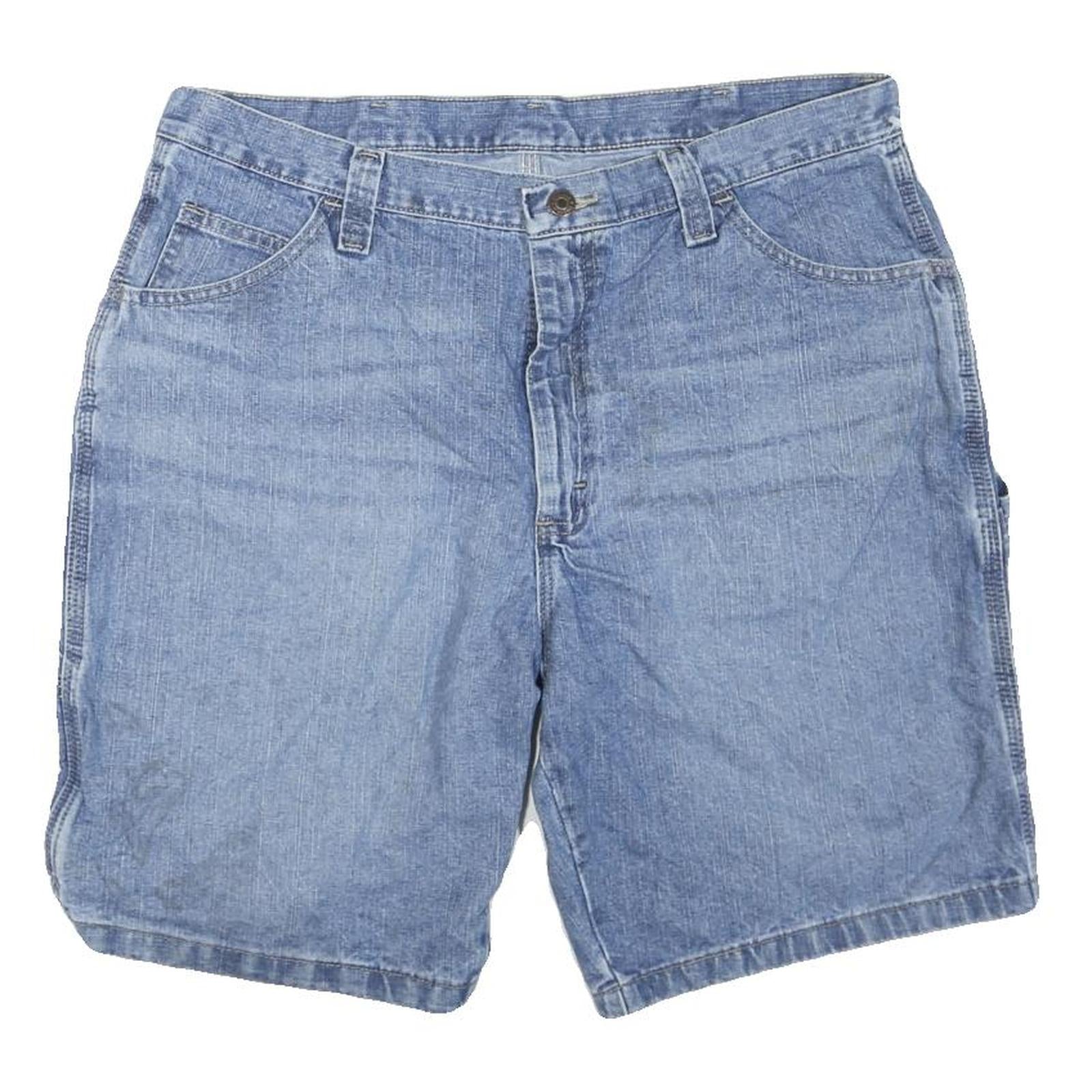 WRANGLER Mens Shorts Blue Casual Denim L W36 Classic Cotton Blend Refurbished - N/A refurbished available on Cerqular