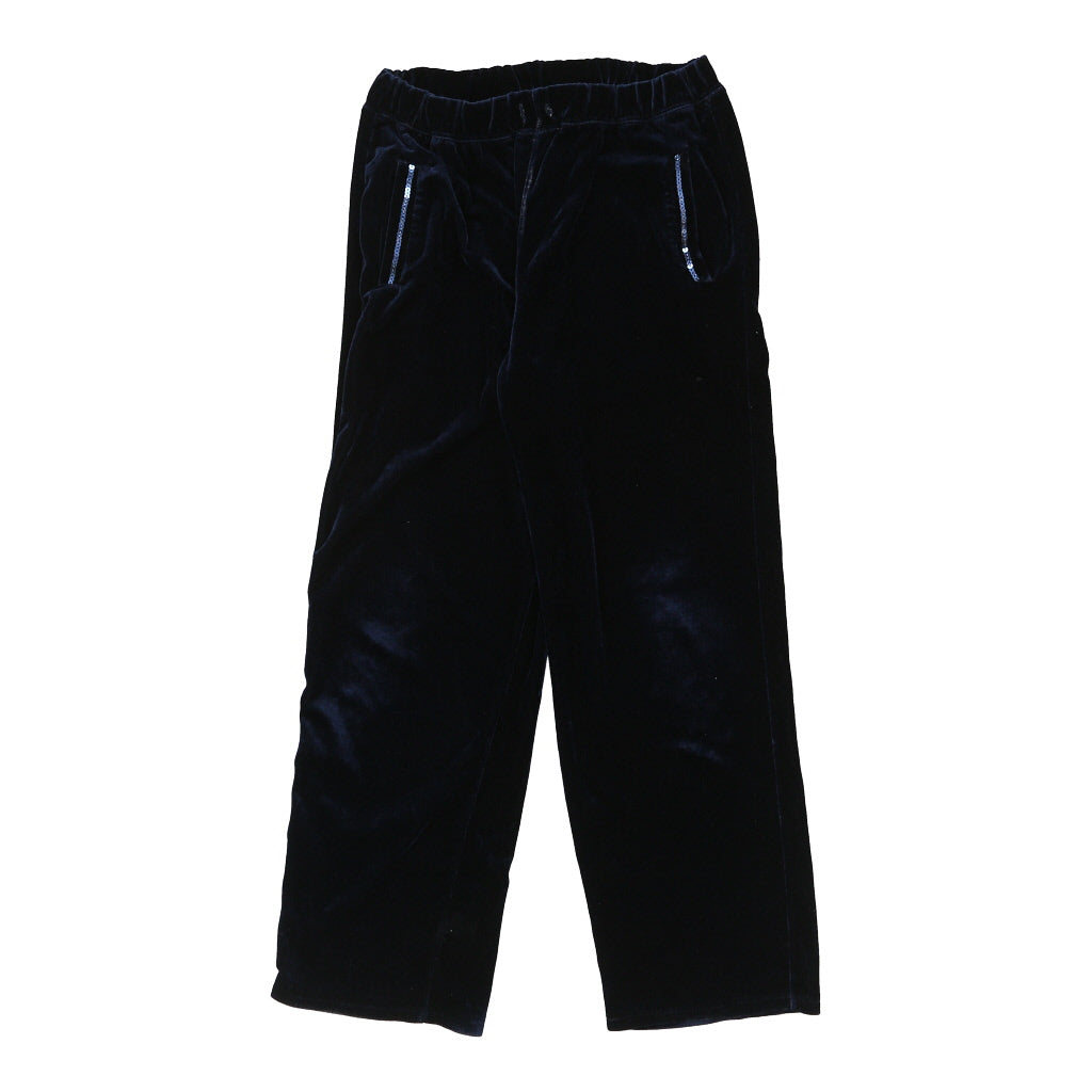 Unbranded Velour Joggers - Medium Navy Cotton Blend Refurbished - Thrifted (note: this is a term often used to describe second- refurbished available on Cerqular