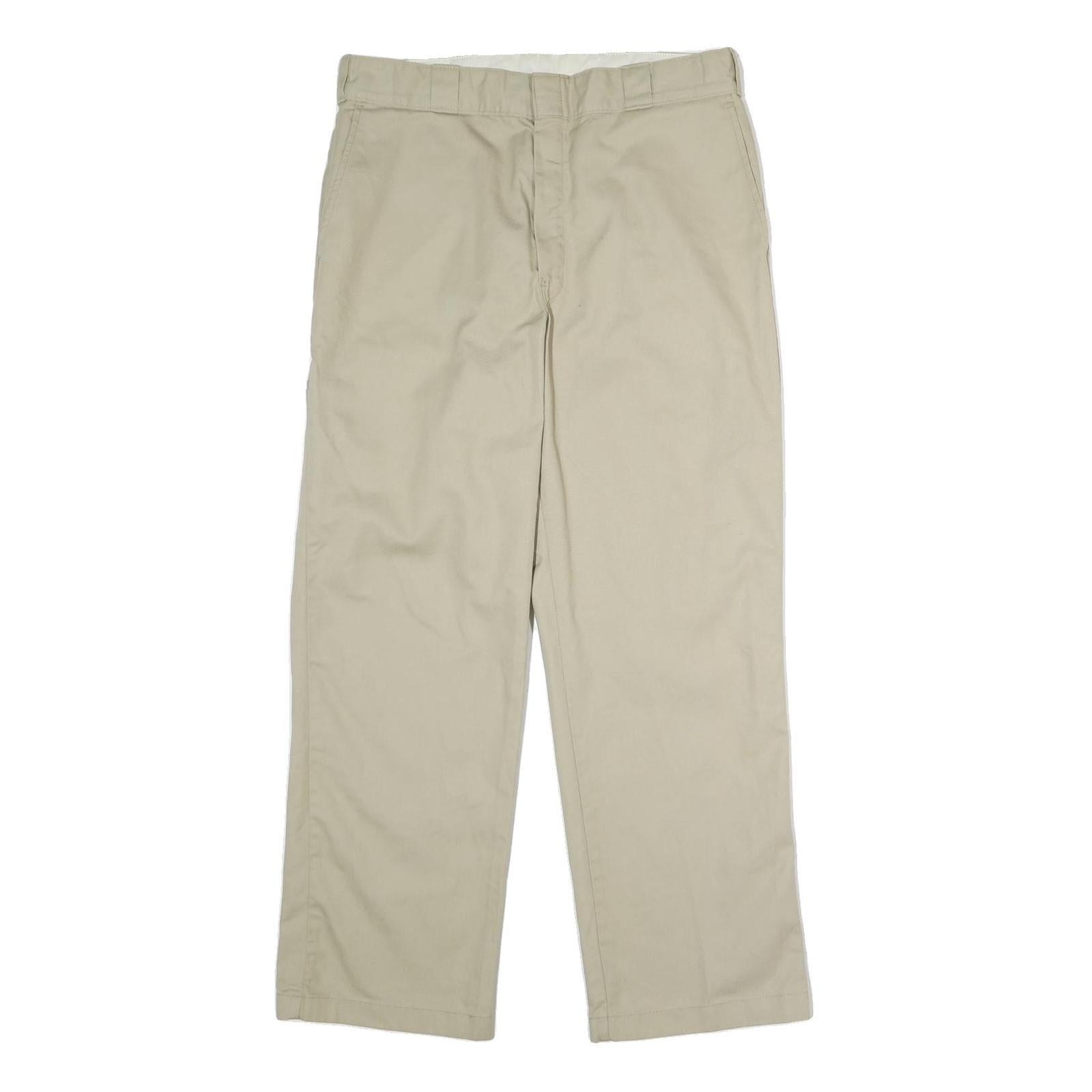 DICKIES Mens Regular Fit Beige Polyester Blend Trousers W36 L30 Workwear Zip Refurbished - N/A refurbished available on Cerqular