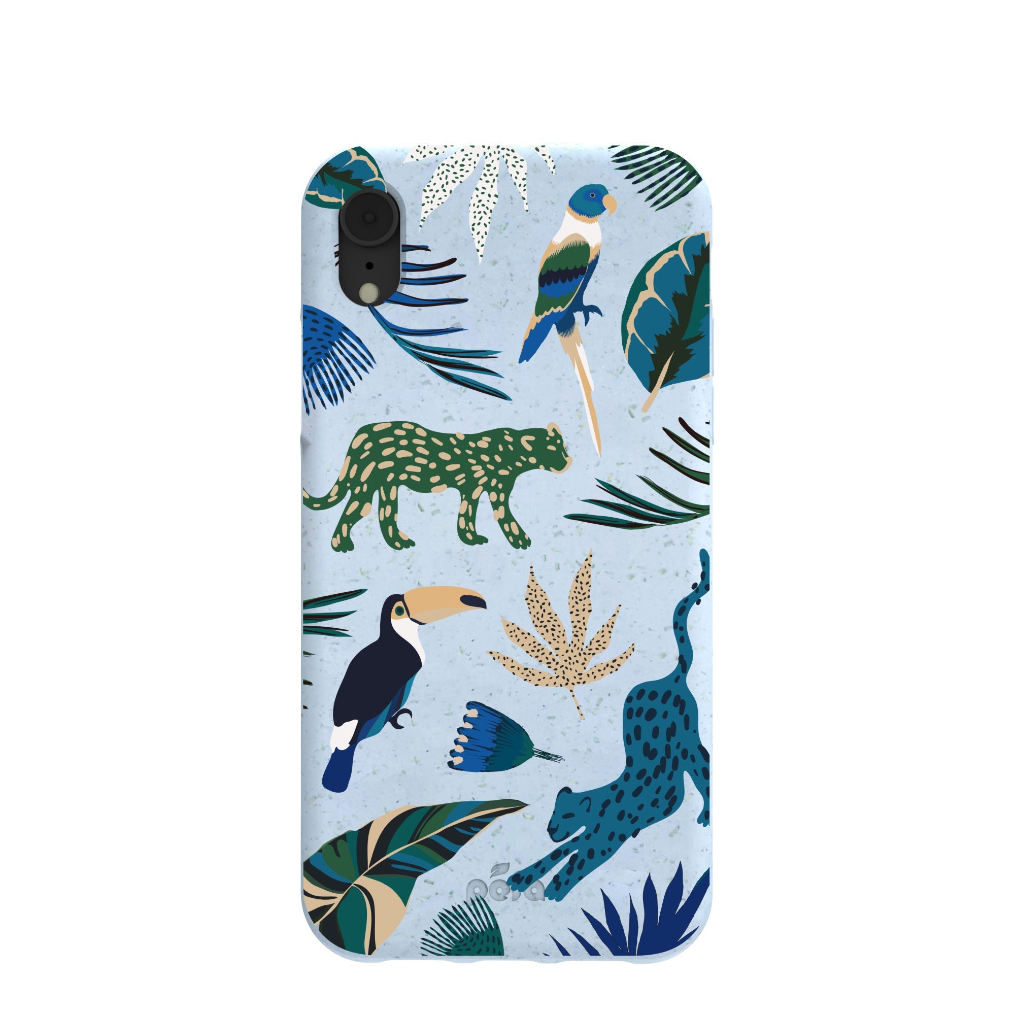Powder Blue Tropical Rainforest iPhone XR Case Refurbished - Pela Case refurbished available on Cerqular