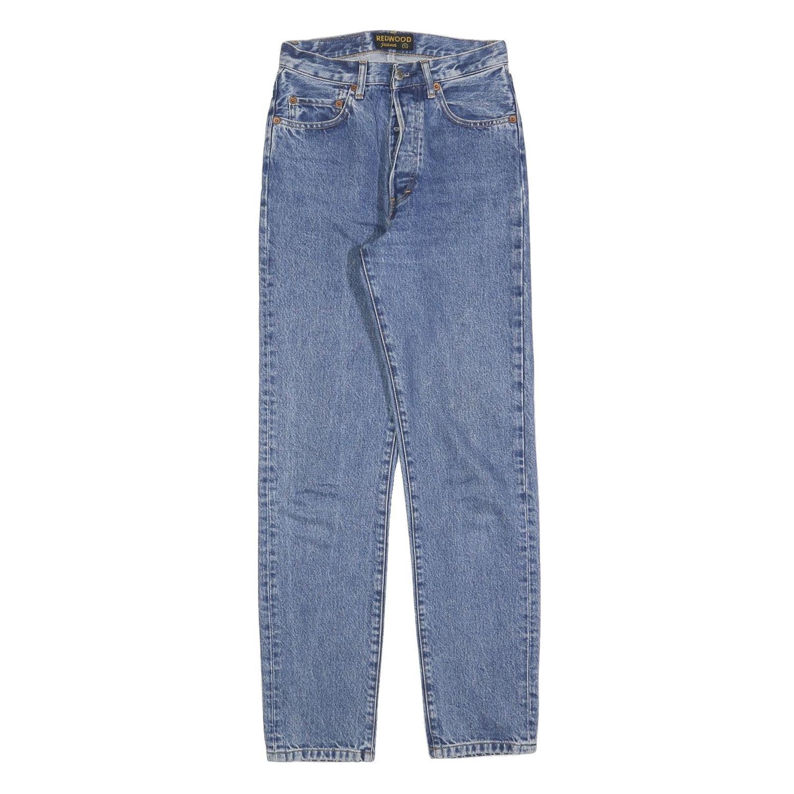 REDWOOD Womens Jeans Blue Regular Straight Denim Medium W25 L30 Button Closure Refurbished - N/A refurbished available on Cerqular