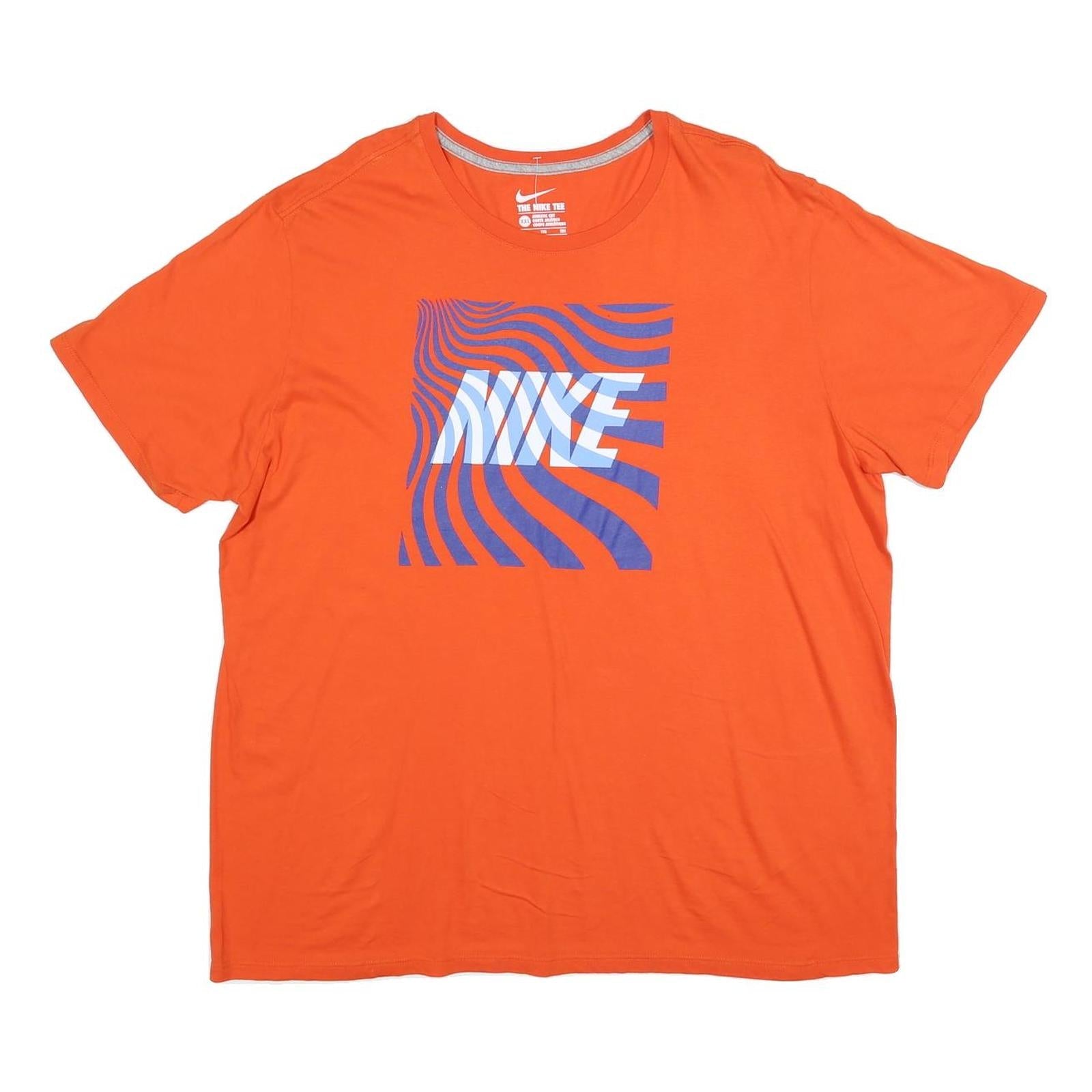 NIKE Mens Orange & Purple Graphic T-Shirt 2XL Short Sleeve Crew Neck Comfortable Refurbished - N/A refurbished available on Cerqular