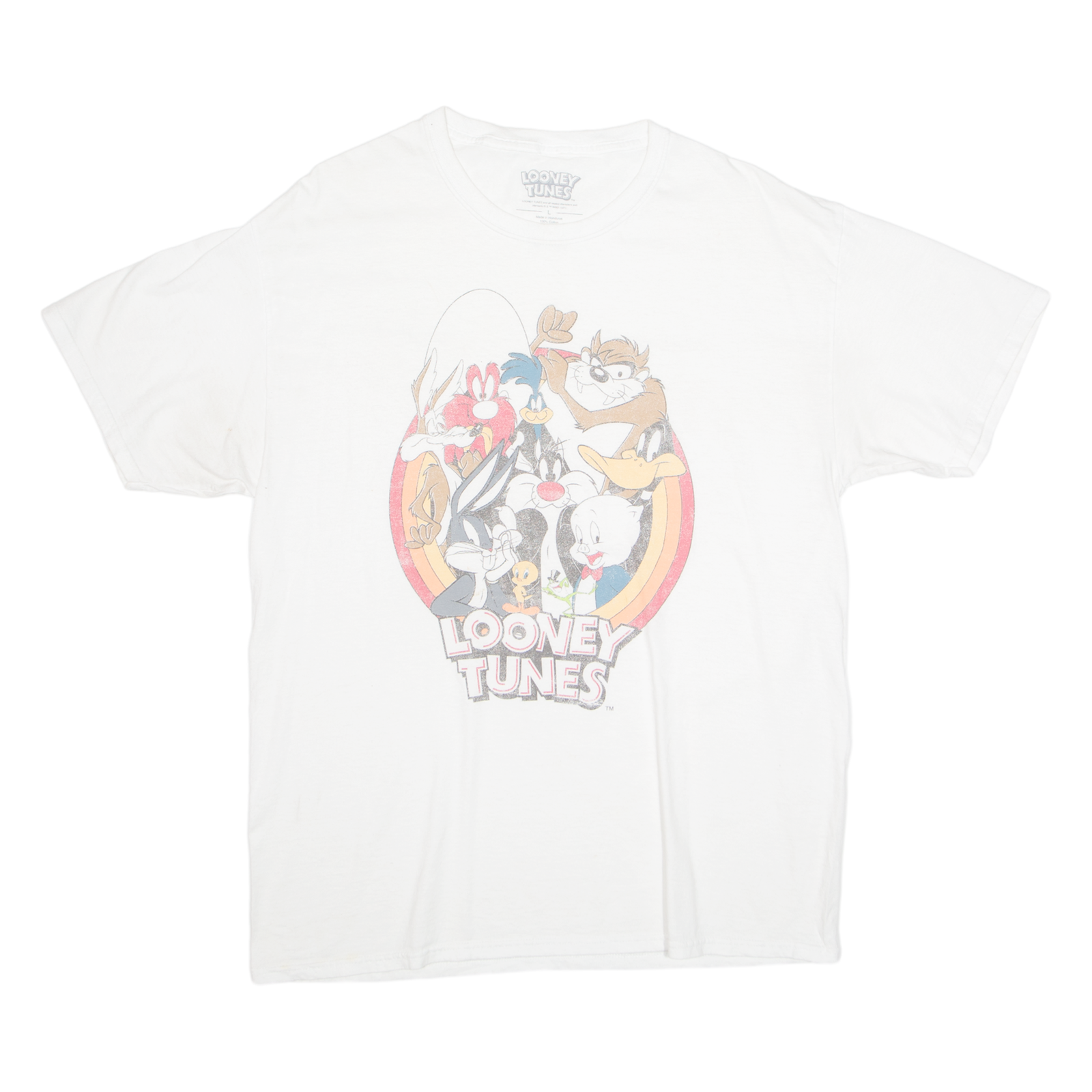LOONEY TUNES Mens T-Shirt White USA L Refurbished - N/A refurbished available on Cerqular