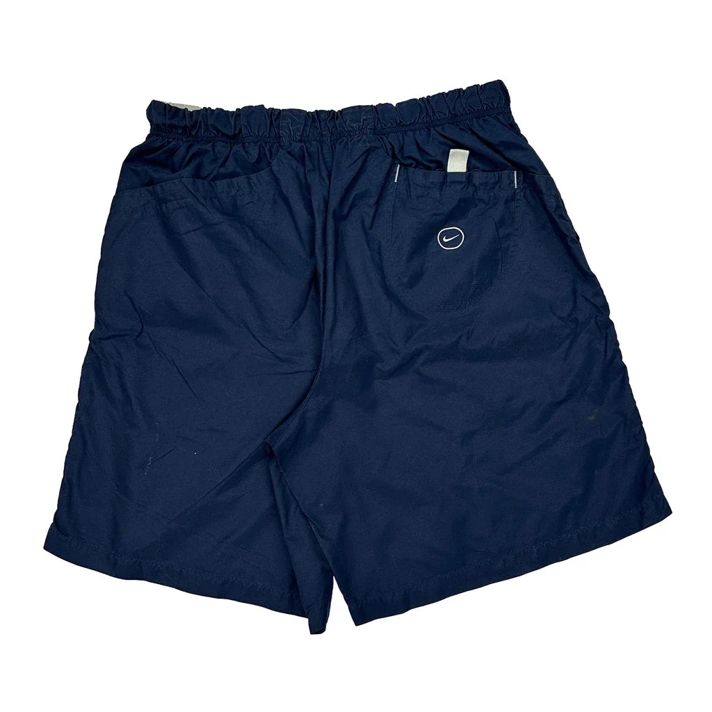 Nike Sport Shorts - XL Navy Polyester Refurbished - Thrifted (note: this is a term often used to describe second- refurbished available on Cerqular