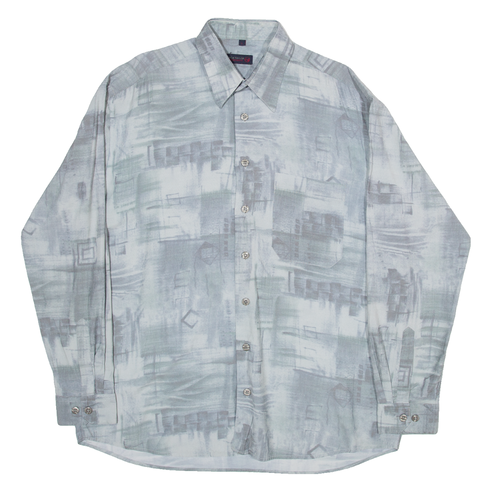 NICK TAYLOR Mens Shirt Grey Long Sleeve L Refurbished - N/A refurbished available on Cerqular