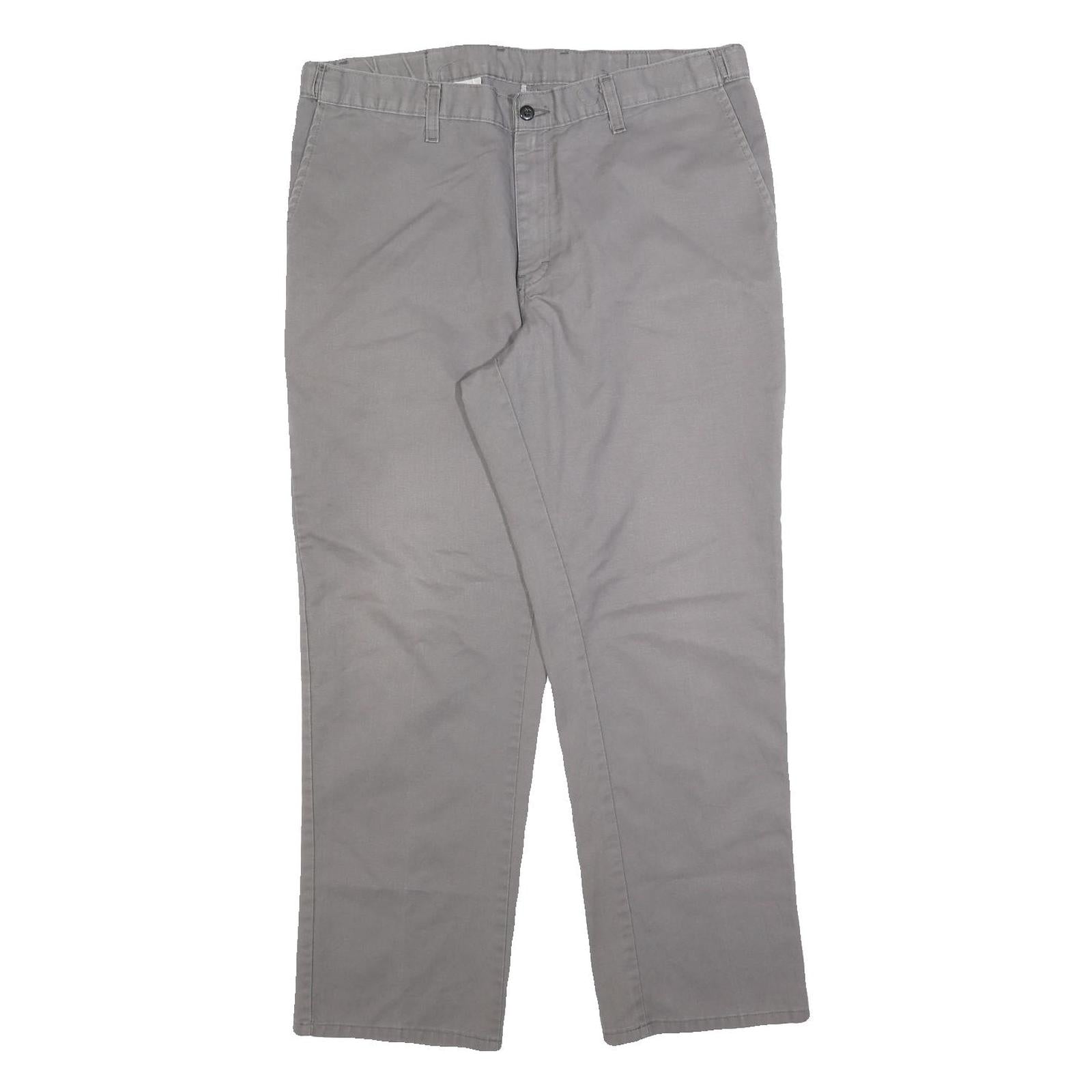DICKIES Mens Cotton Blend Grey Regular Fit Straight Trousers W36 L30 Workwear Refurbished - N/A refurbished available on Cerqular