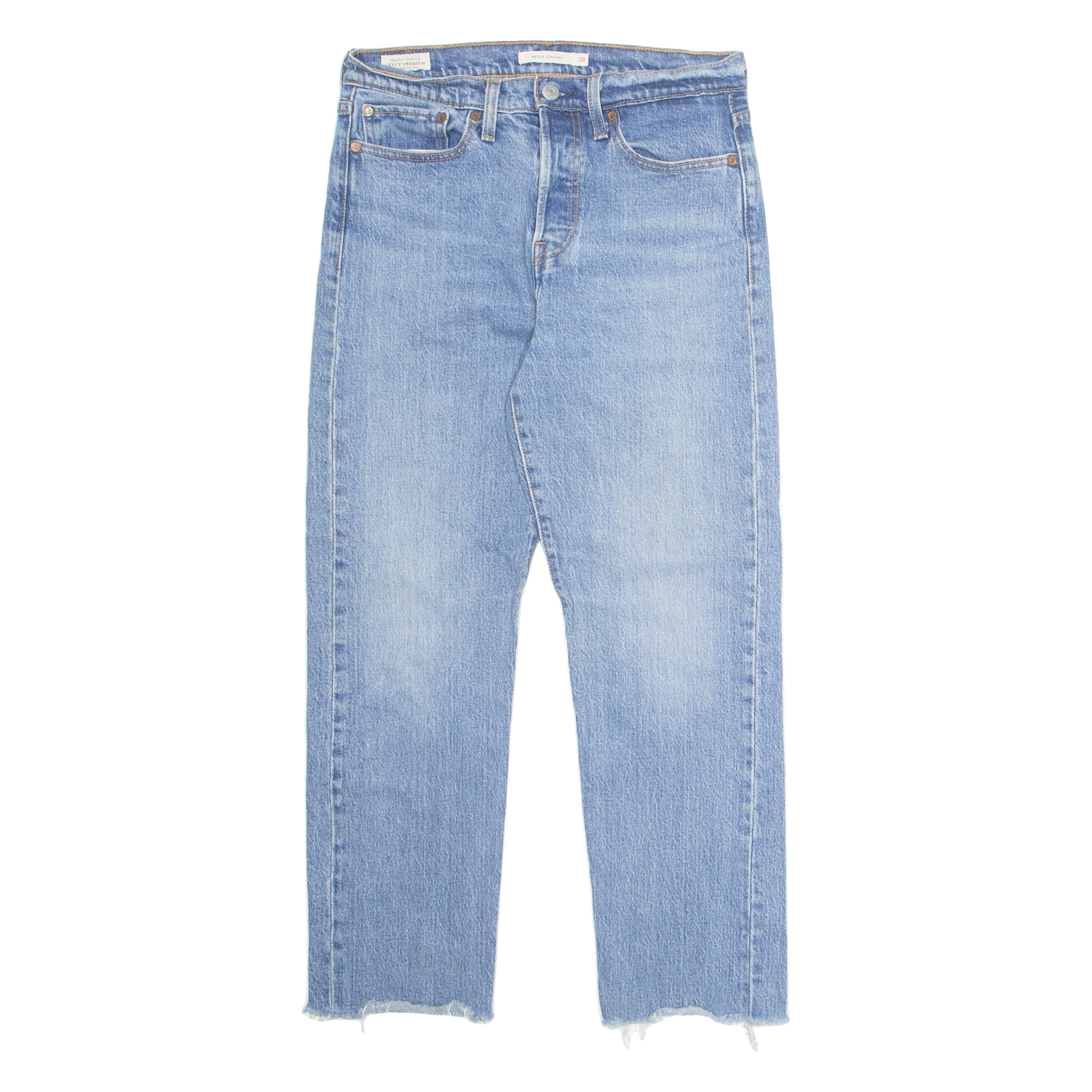 LEVI'S BIG E Womens Jeans Blue Regular Straight Stone Wash W28 L26 Refurbished - N/A refurbished available on Cerqular