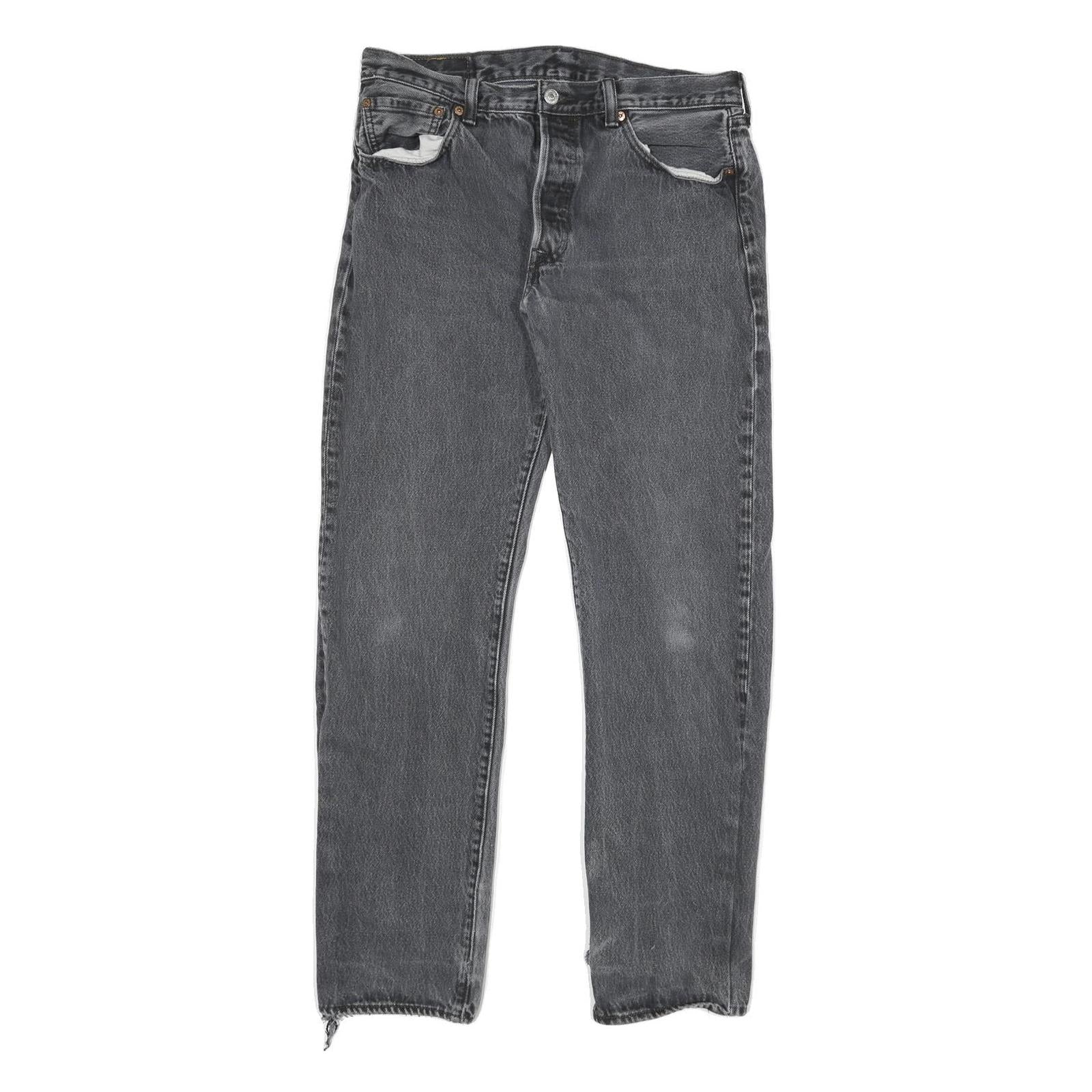 LEVI'S Mens Slim Black Denim Jeans W30 L30 Button Closure Regular Fit Casual Refurbished - N/A refurbished available on Cerqular