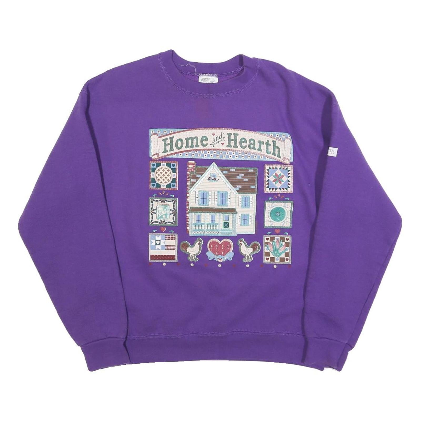 Buy Womens Purple Home And Hearth Graphic Crew Neck L Sweatshirt Cotton Blend Refurbished - $27.29 Womens Purple Home And Hearth Graphic Crew Neck L Sweatshirt Cotton Blend Refurbished - N/A refurbished available on Cerqular
