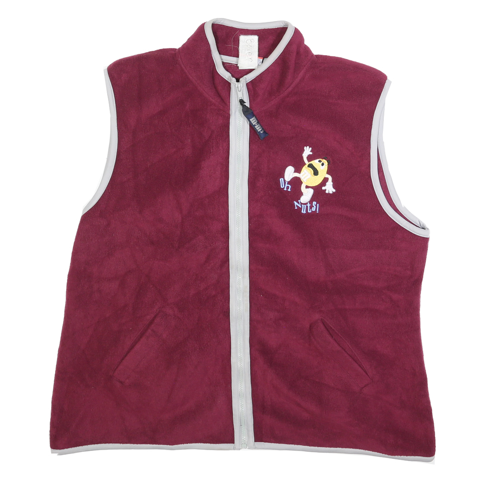 M&M'S Womens Maroon & Grey Patterned Sleeveless Zip Up Jumper XL Oh Nuts Refurbished - N/A refurbished available on Cerqular