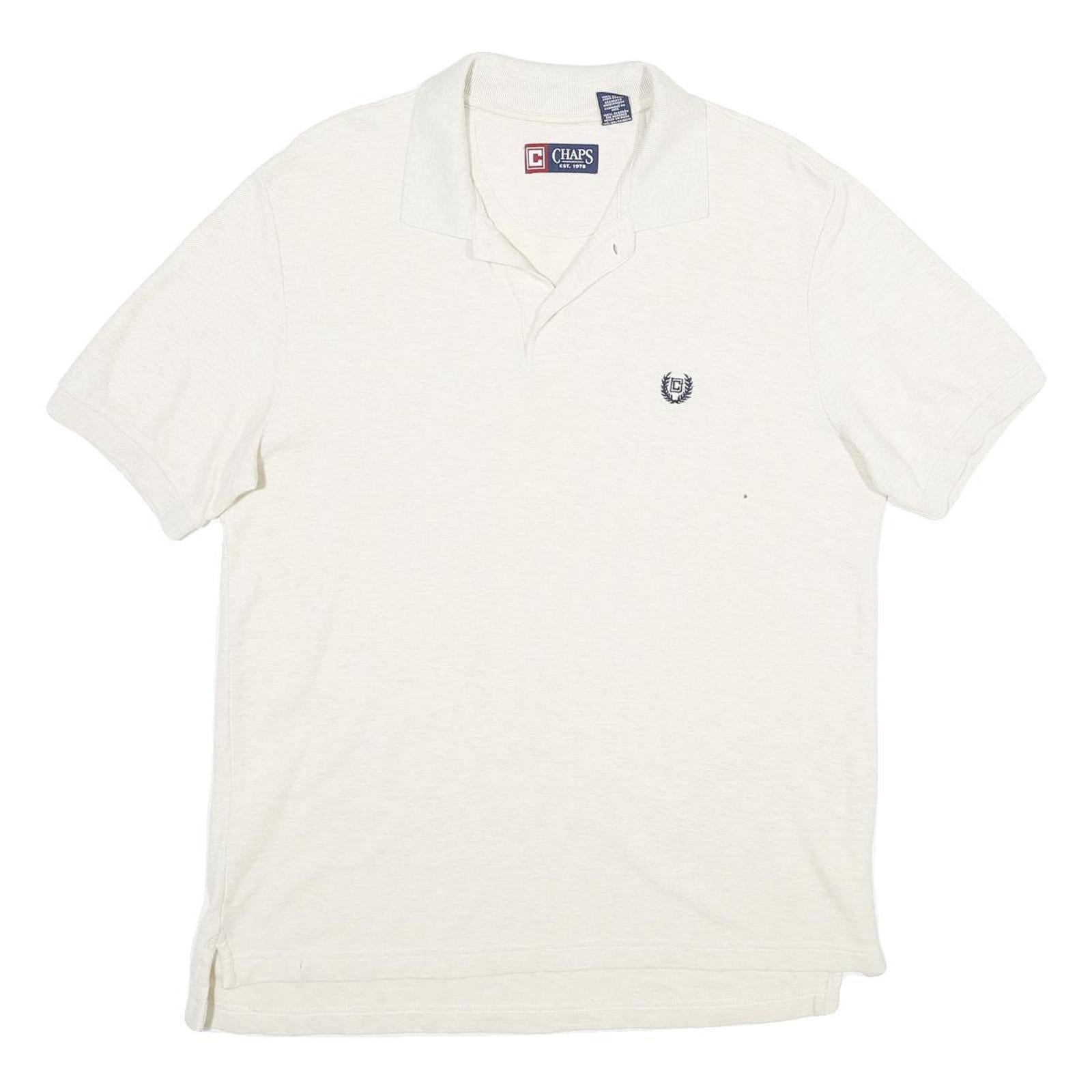 CHAPS Mens White Polo Shirt M Cotton Short Sleeve Plain Classic Fit Casual Refurbished - N/A refurbished available on Cerqular