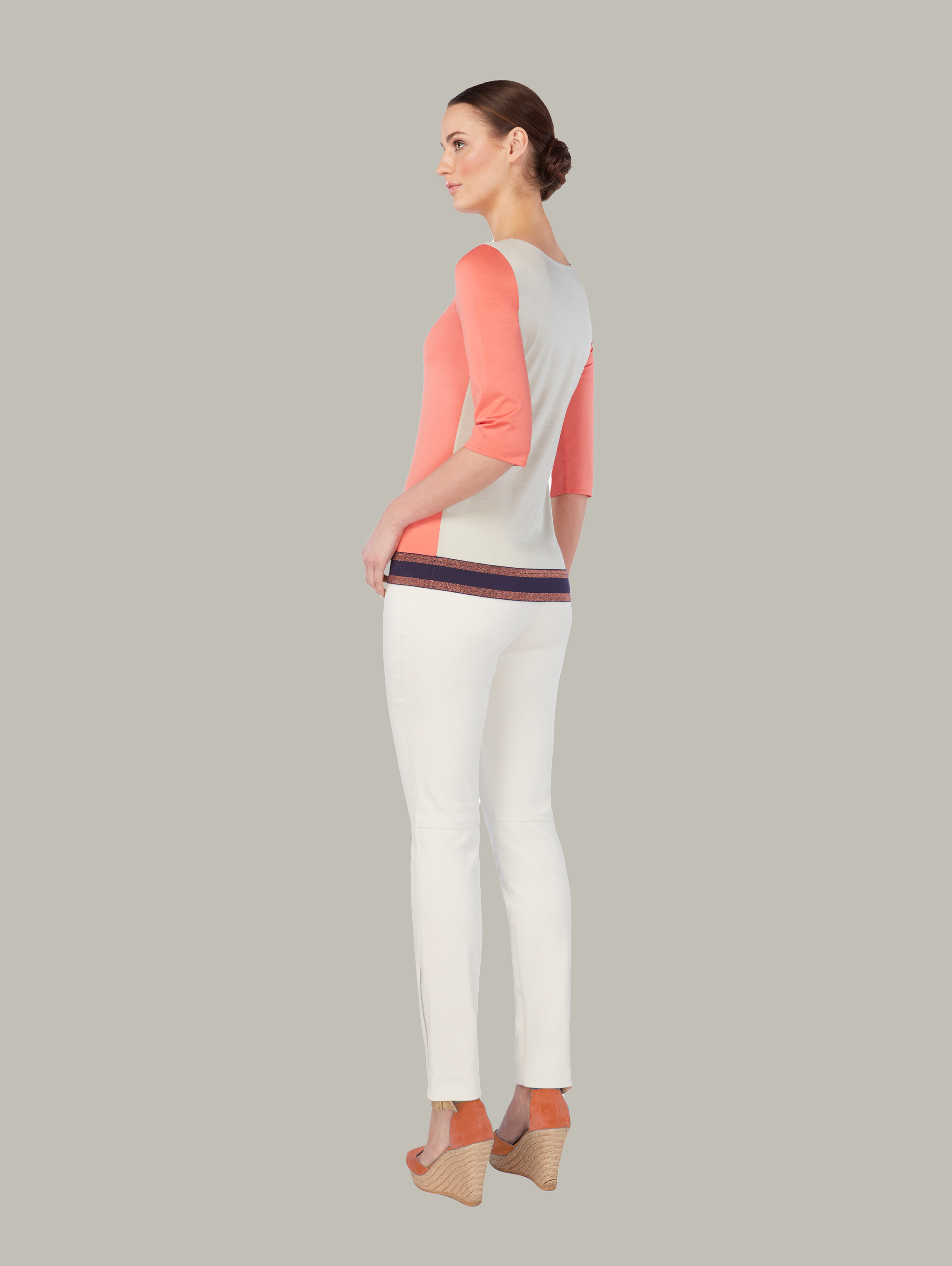 LEMUR | 3/4 Sleeve Cotton Tee | Colour: NECTARINE | Size: XS Refurbished - N/A refurbished available on Cerqular
